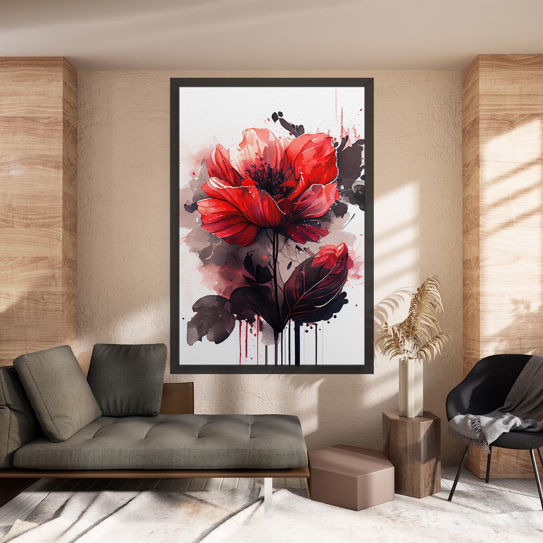 Leinwandbild Watercolor Poppy mockup 8
