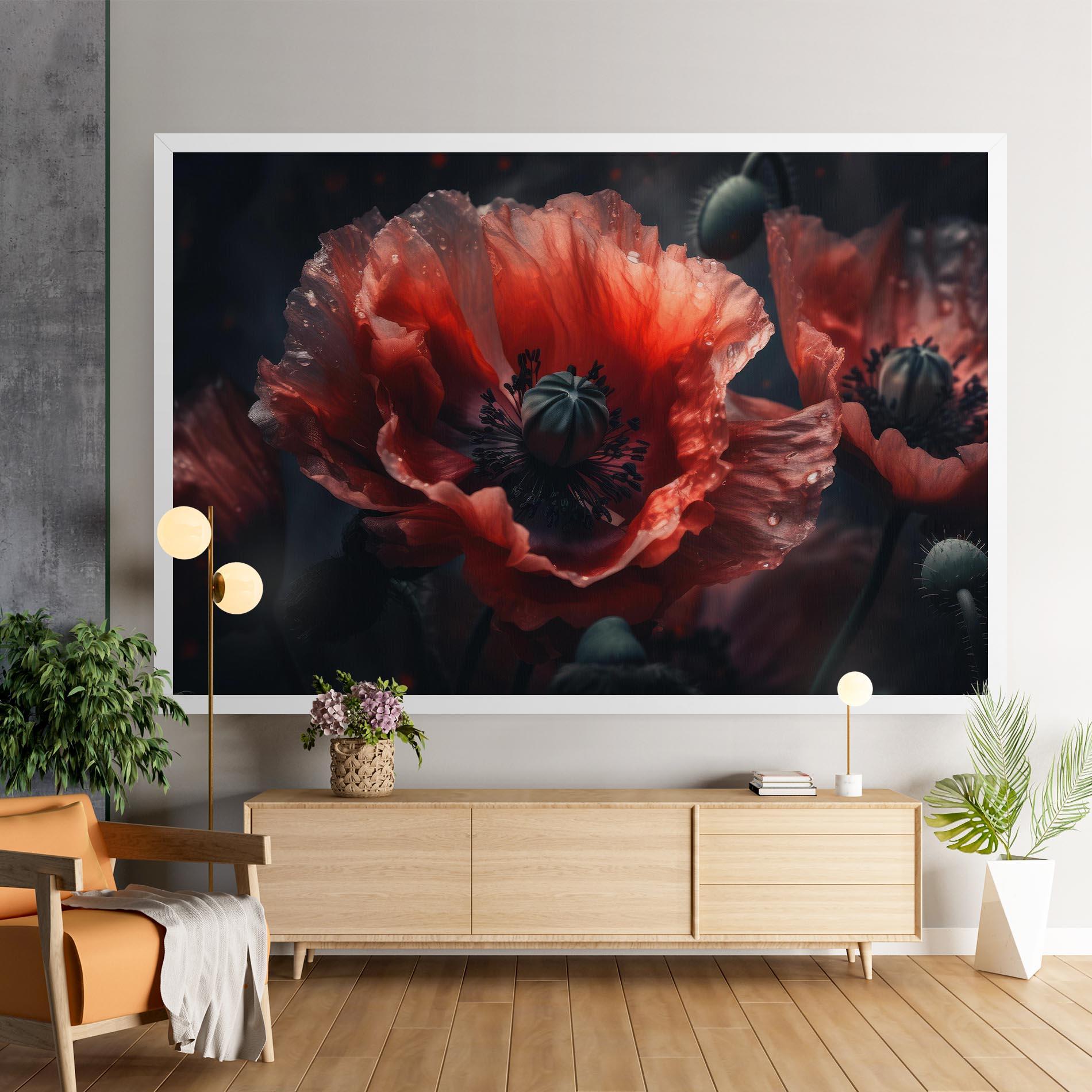 Leinwandbild Dark Shade Poppy mockup 9