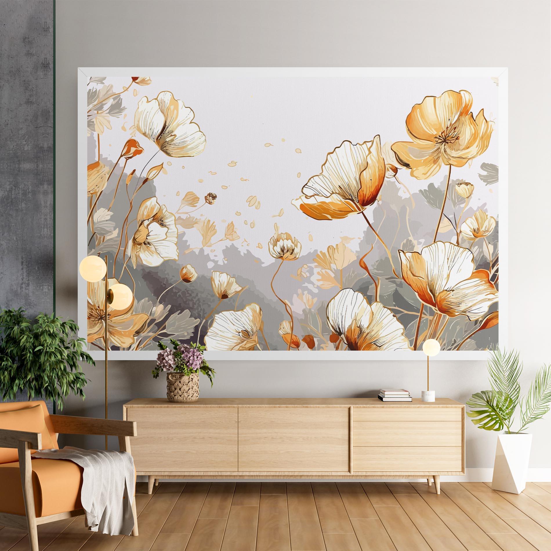 Leinwandbild Gold Poppies mockup 9