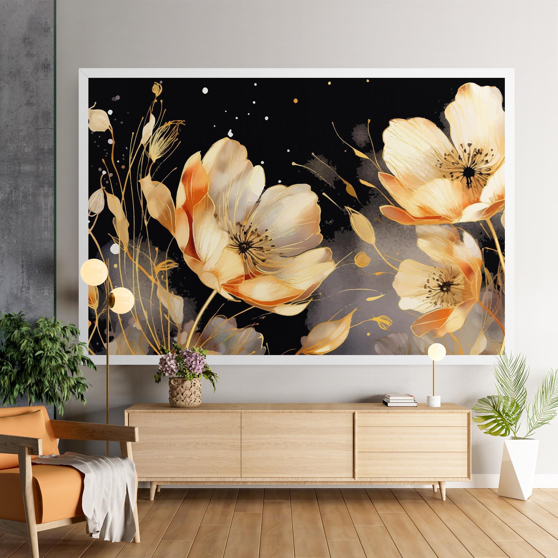 Leinwandbild Gold Poppy Black mockup 9