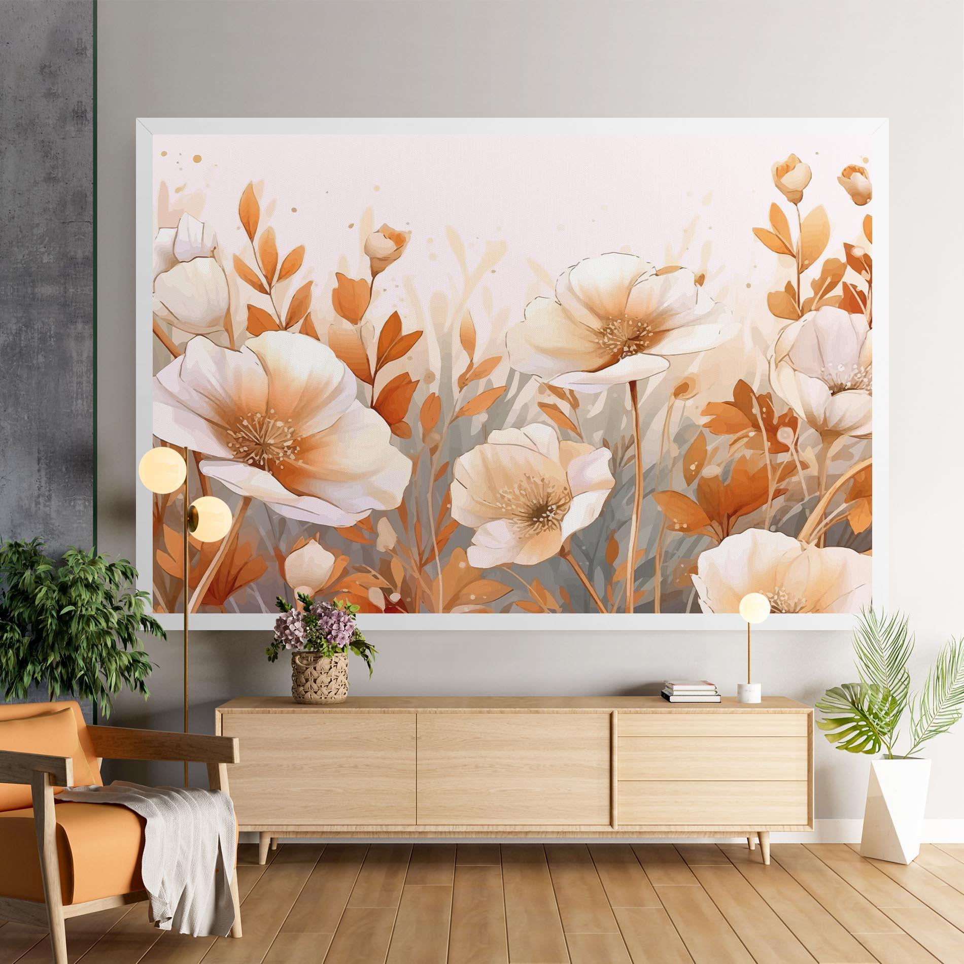 Leinwandbild Orange Cream Poppy mockup 9