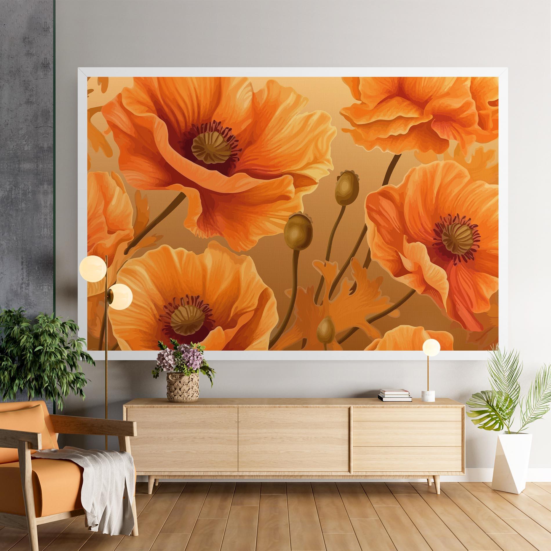 Leinwandbild Pastel Orange Poppy mockup 9
