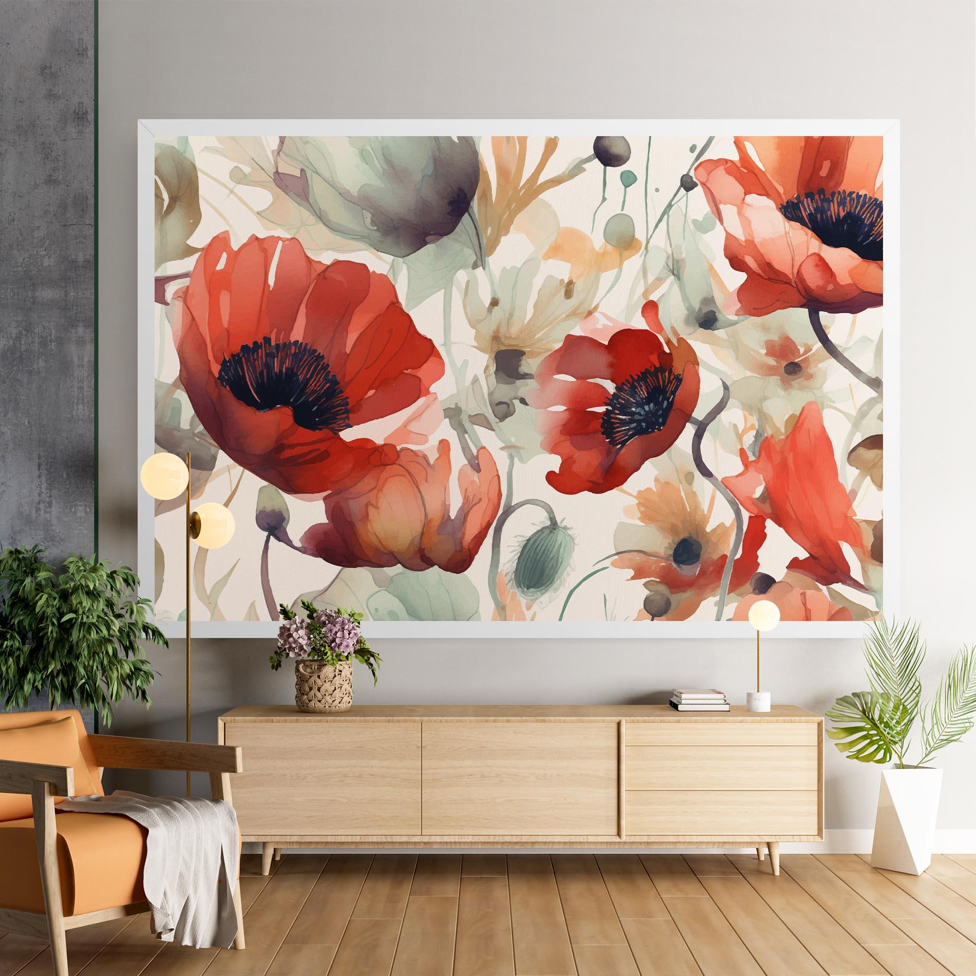 Leinwandbild Poppy Red Cream mockup 9
