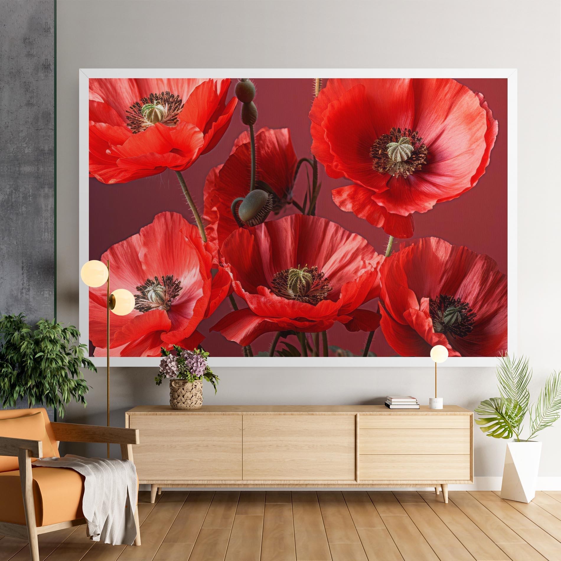 Leinwandbild Red Poppies mockup 9