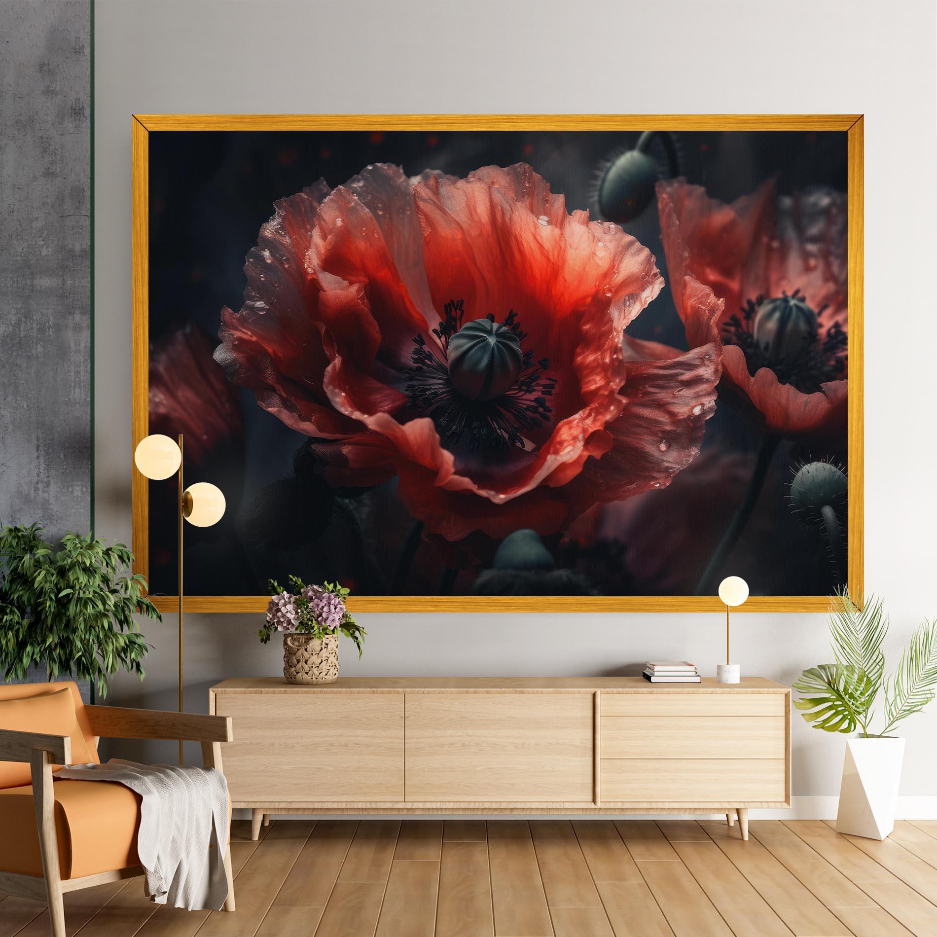 Leinwandbild Dark Shade Poppy mockup 9