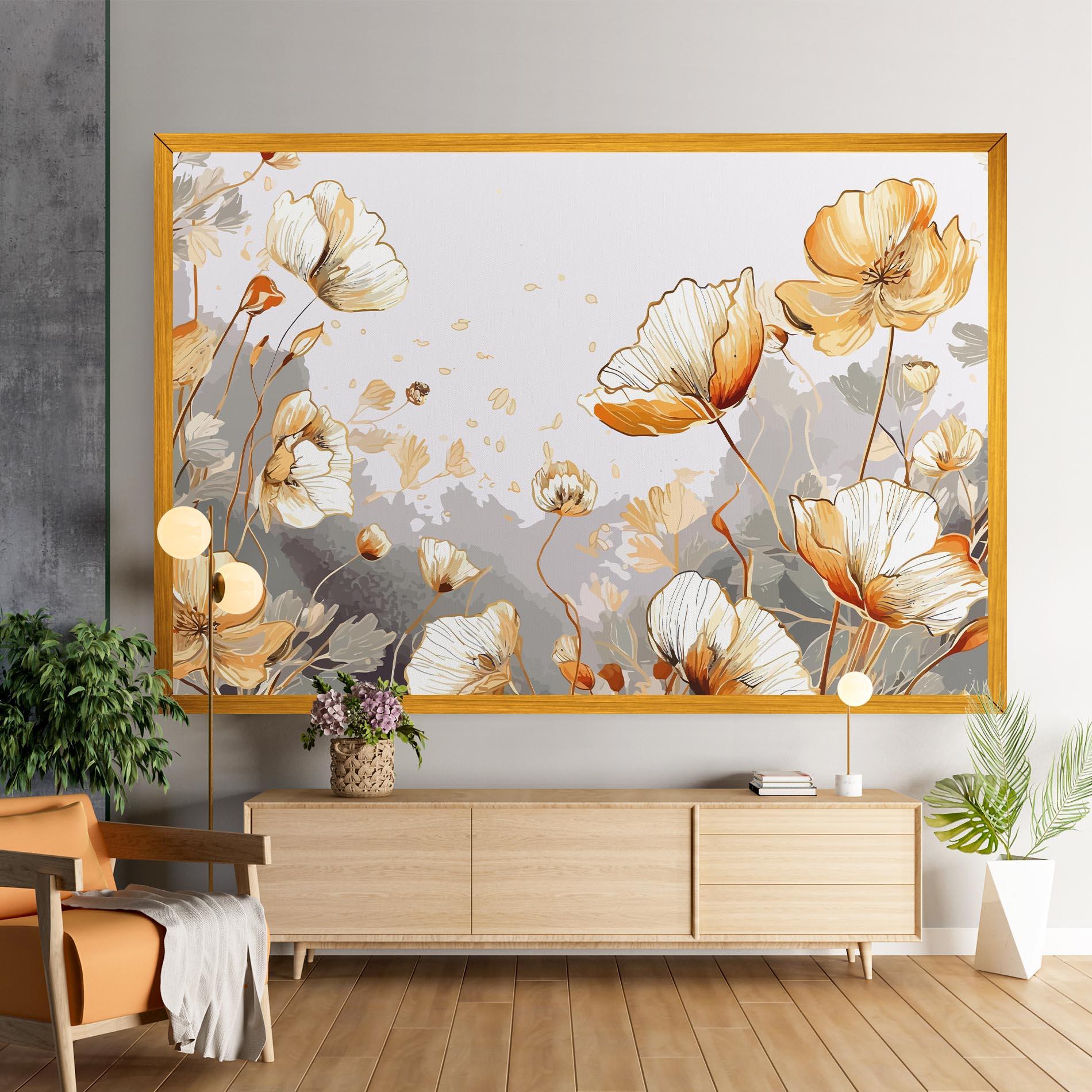Leinwandbild Gold Poppies mockup 9