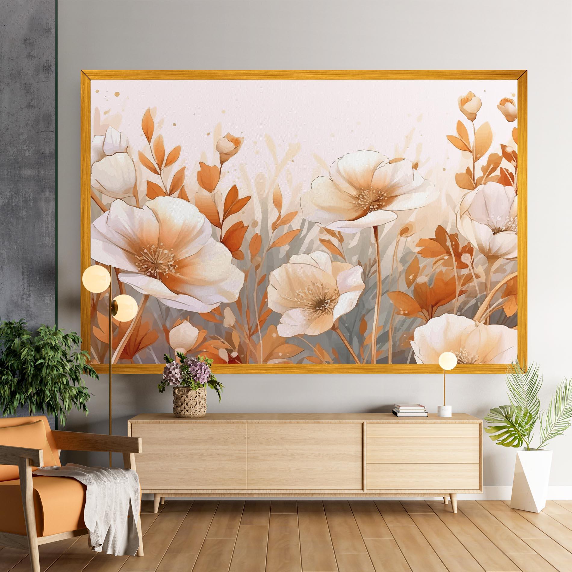 Leinwandbild Orange Cream Poppy mockup 9