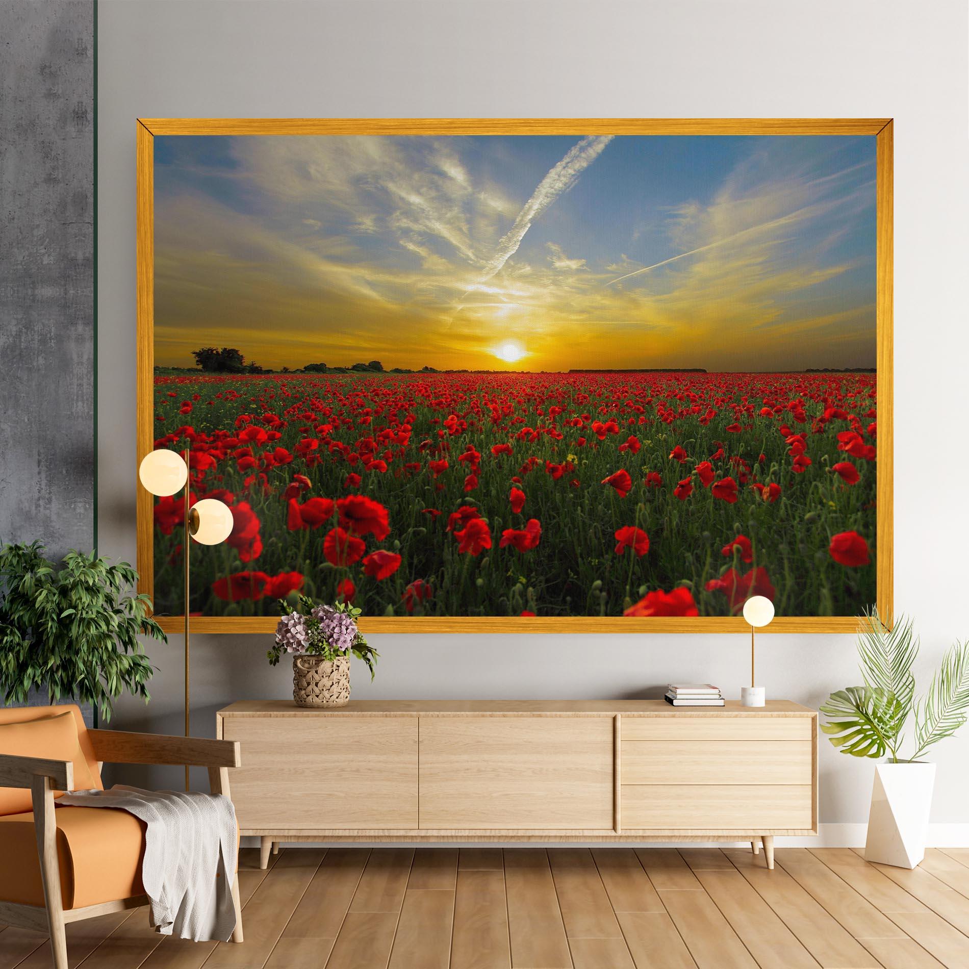 Leinwandbild Poppies Sunset mockup 9
