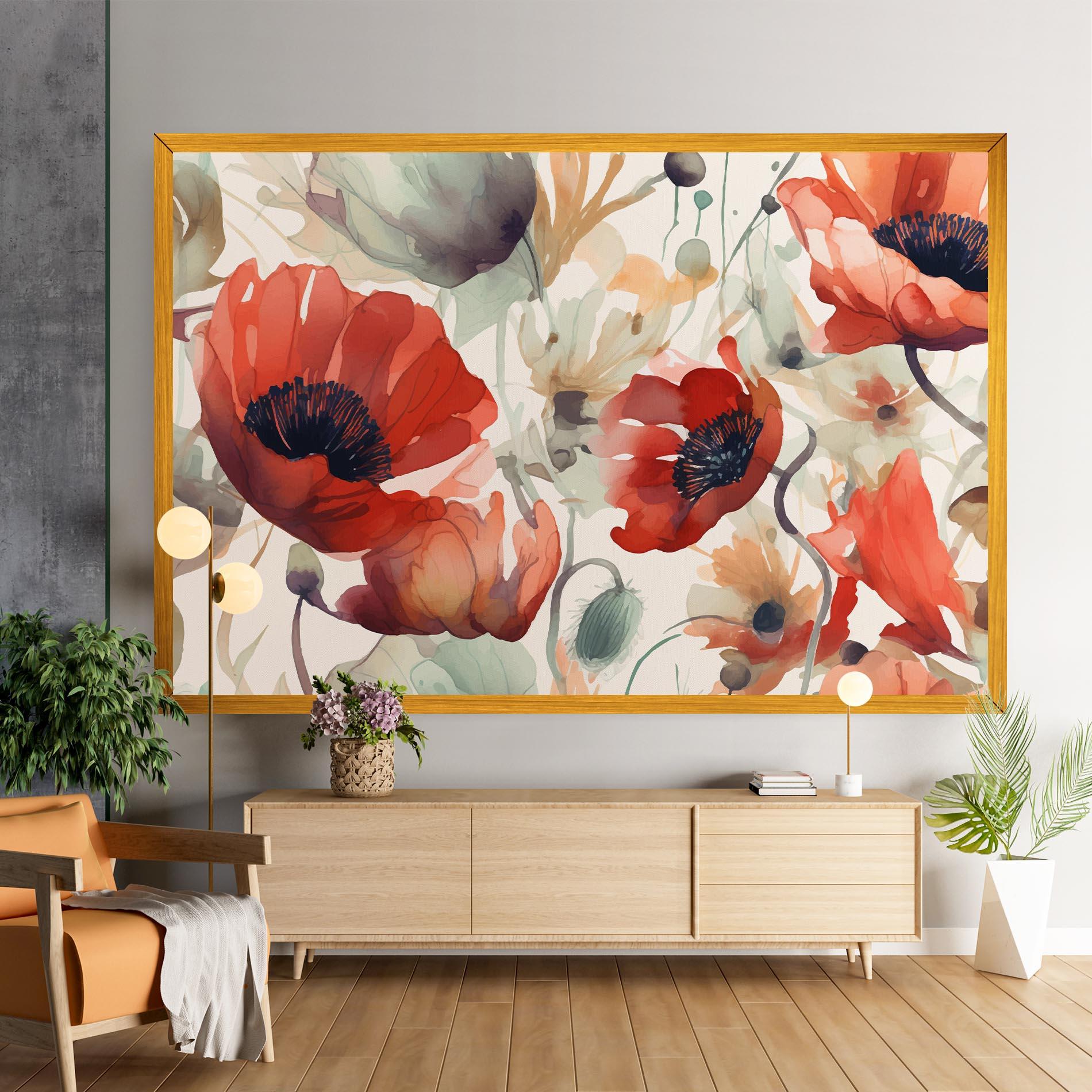 Leinwandbild Poppy Red Cream mockup 9