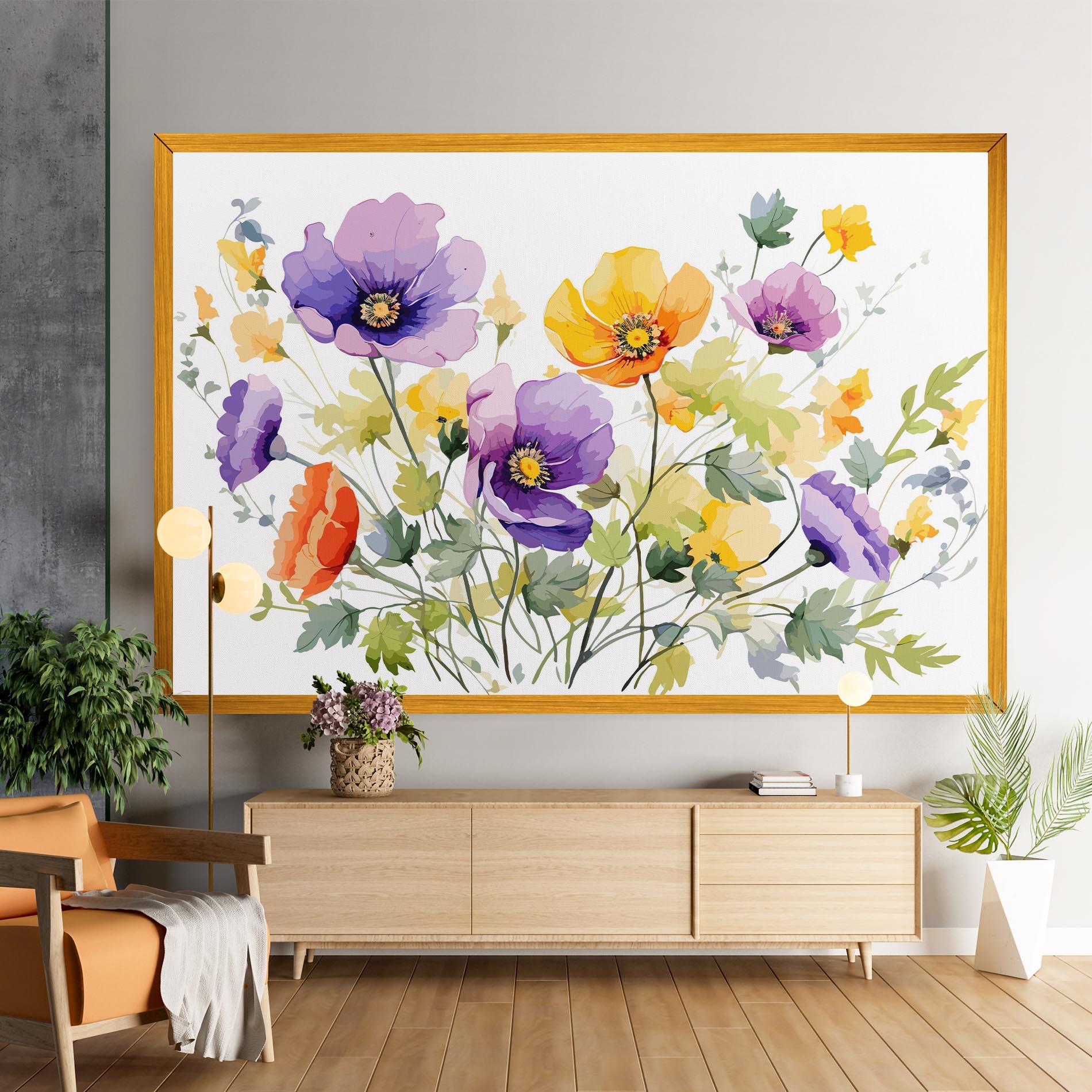 Leinwandbild Purple Orange Poppy mockup 9