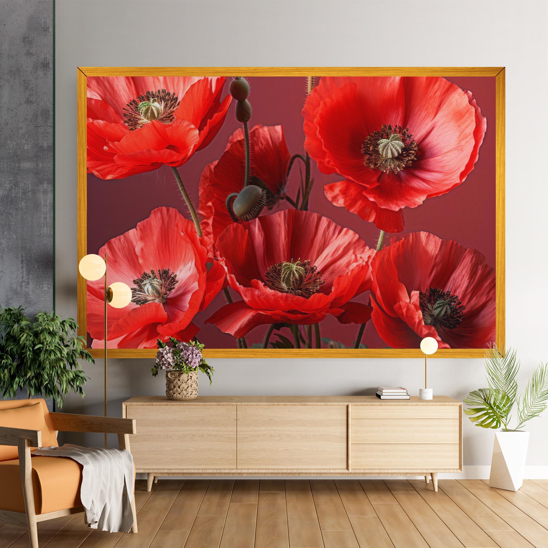 Leinwandbild Red Poppies mockup 9