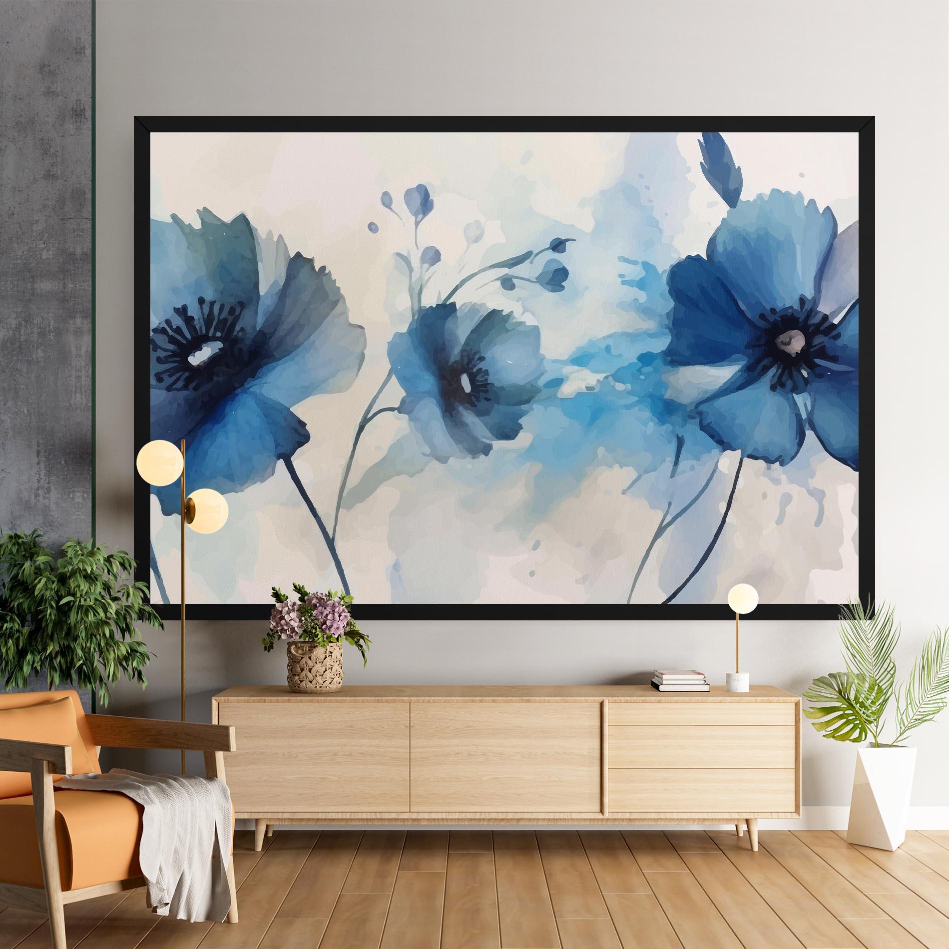 Leinwandbild Blue Poppies mockup 9