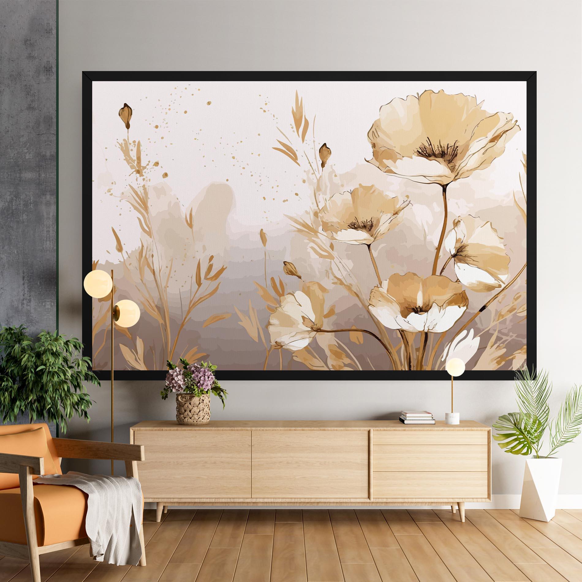 Leinwandbild Gold Cream Poppy mockup 9