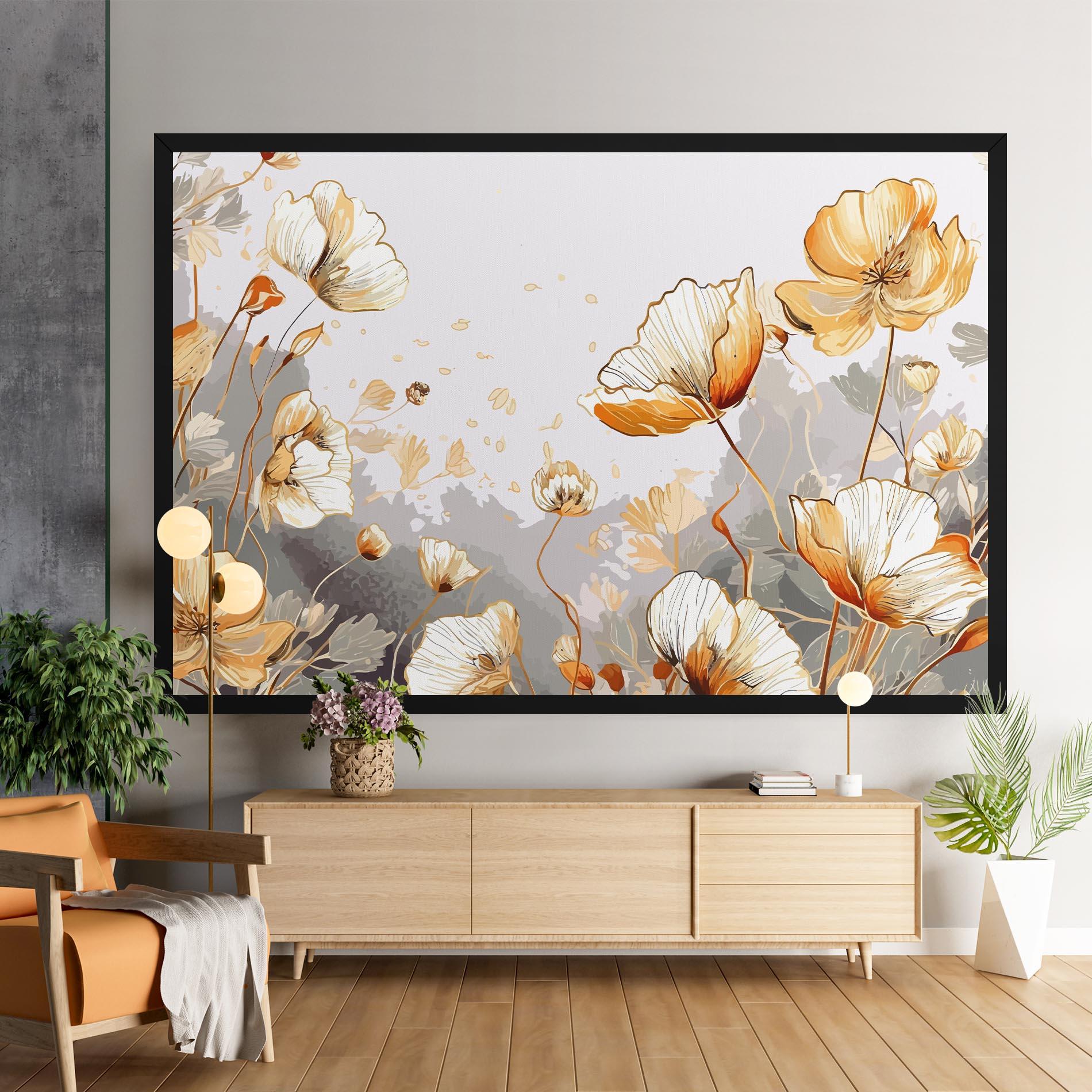 Leinwandbild Gold Poppies mockup 9