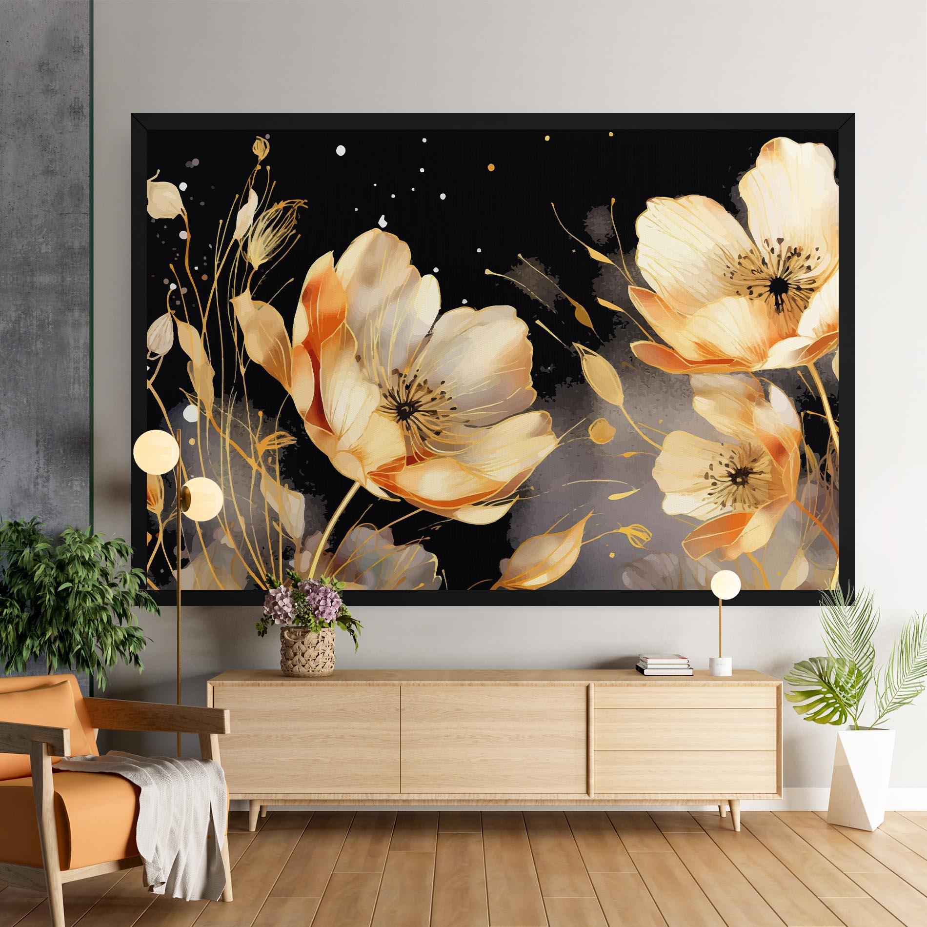 Leinwandbild Gold Poppy Black mockup 9