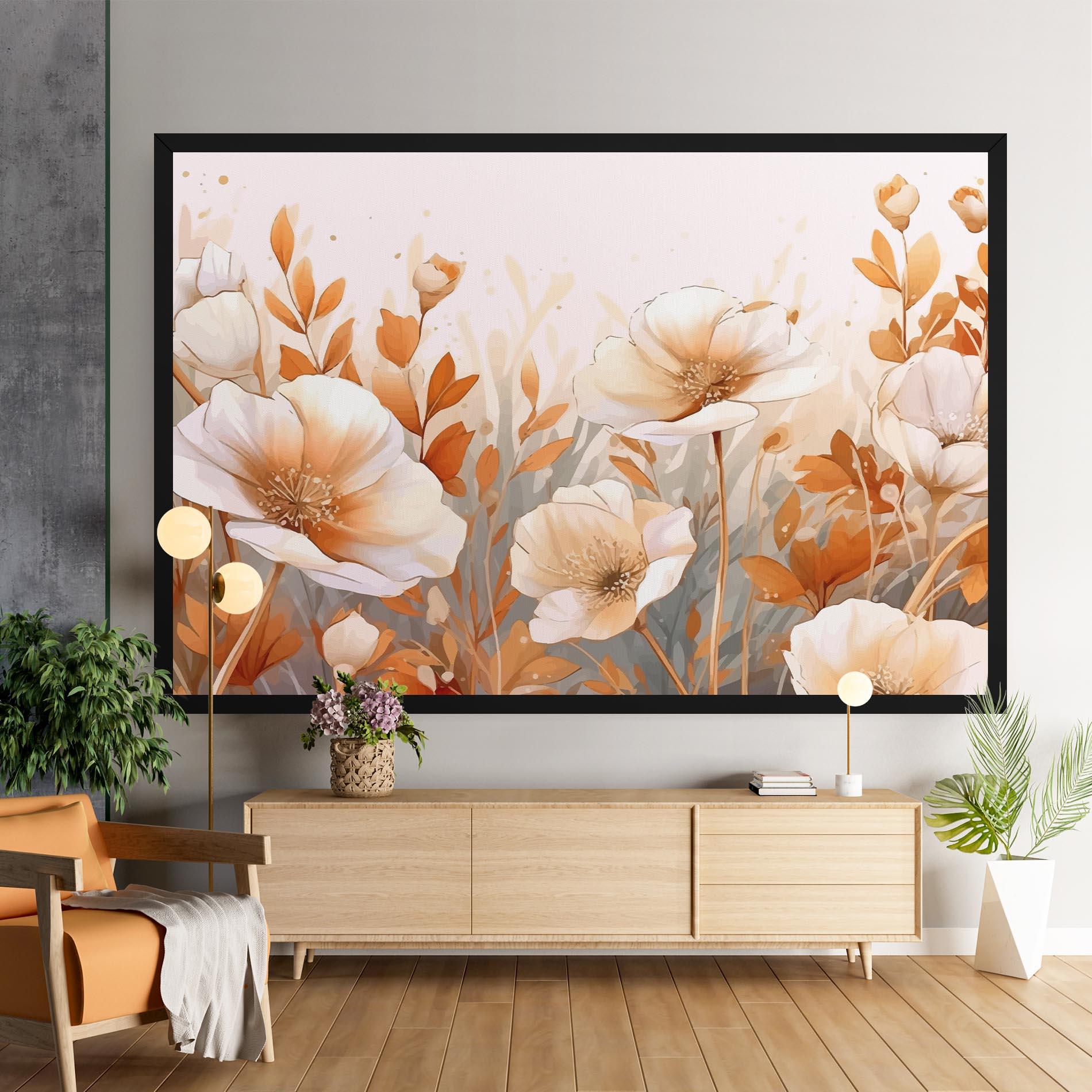 Leinwandbild Orange Cream Poppy mockup 9