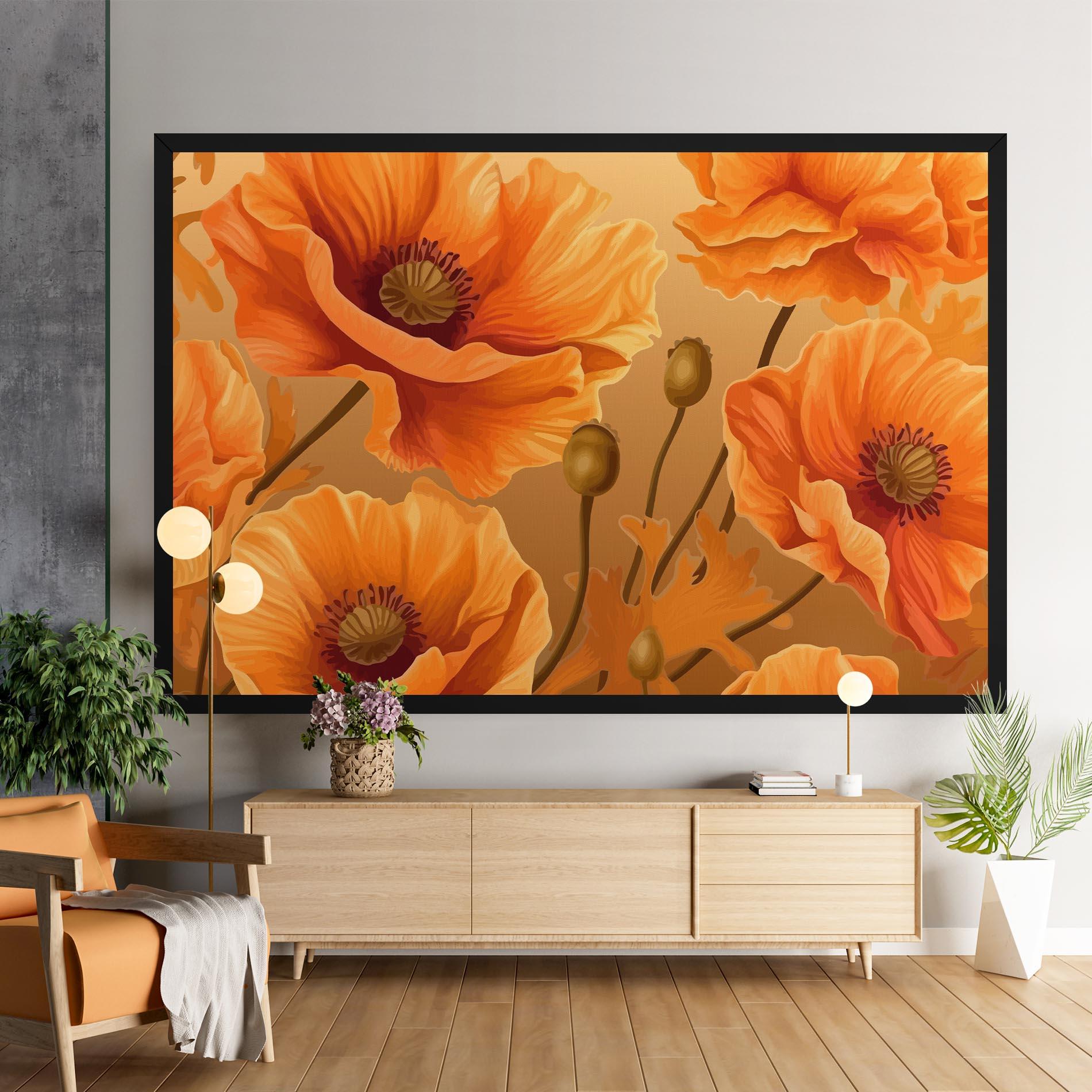 Leinwandbild Pastel Orange Poppy mockup 9