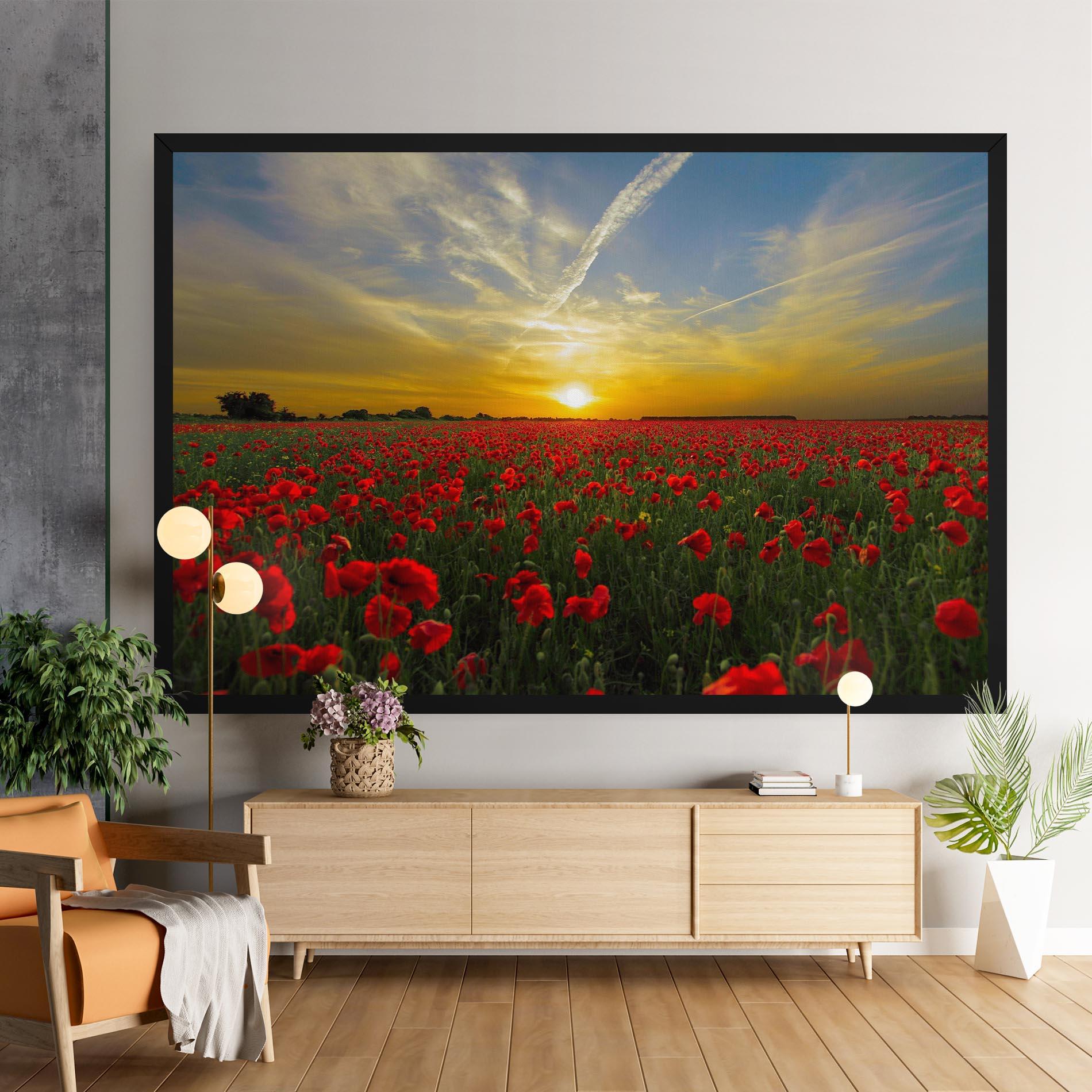 Leinwandbild Poppies Sunset mockup 9