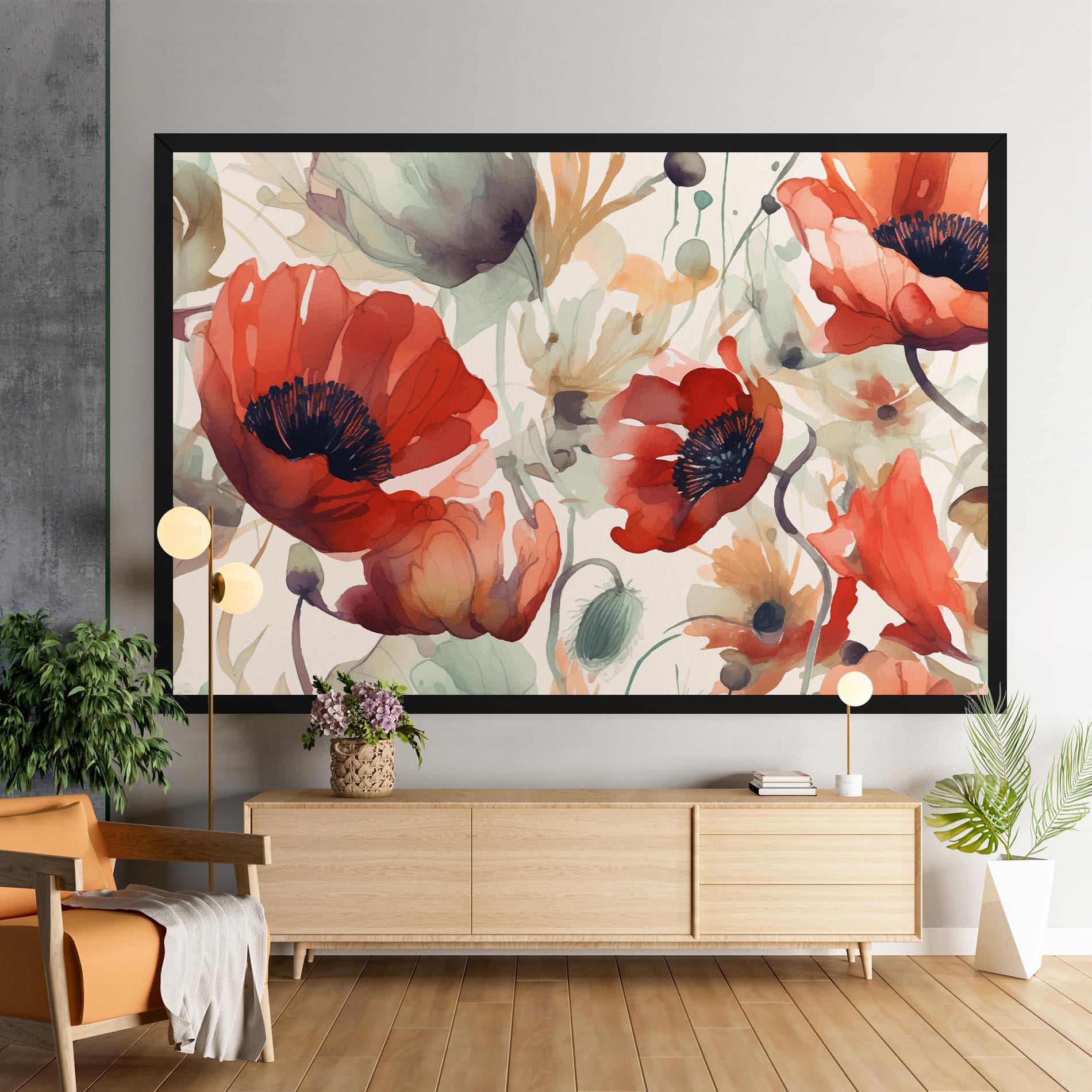 Leinwandbild Poppy Red Cream mockup 9