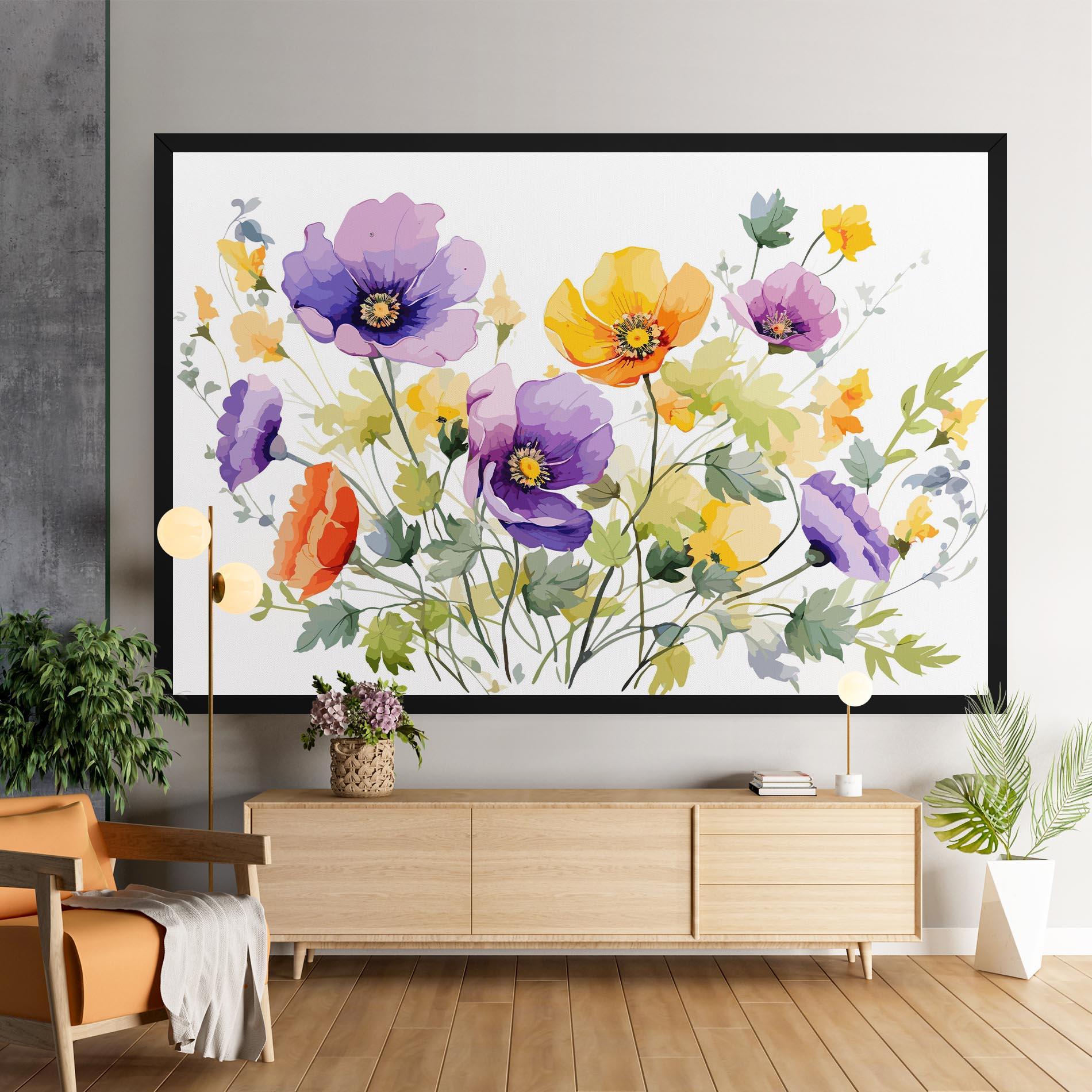 Leinwandbild Purple Orange Poppy mockup 9