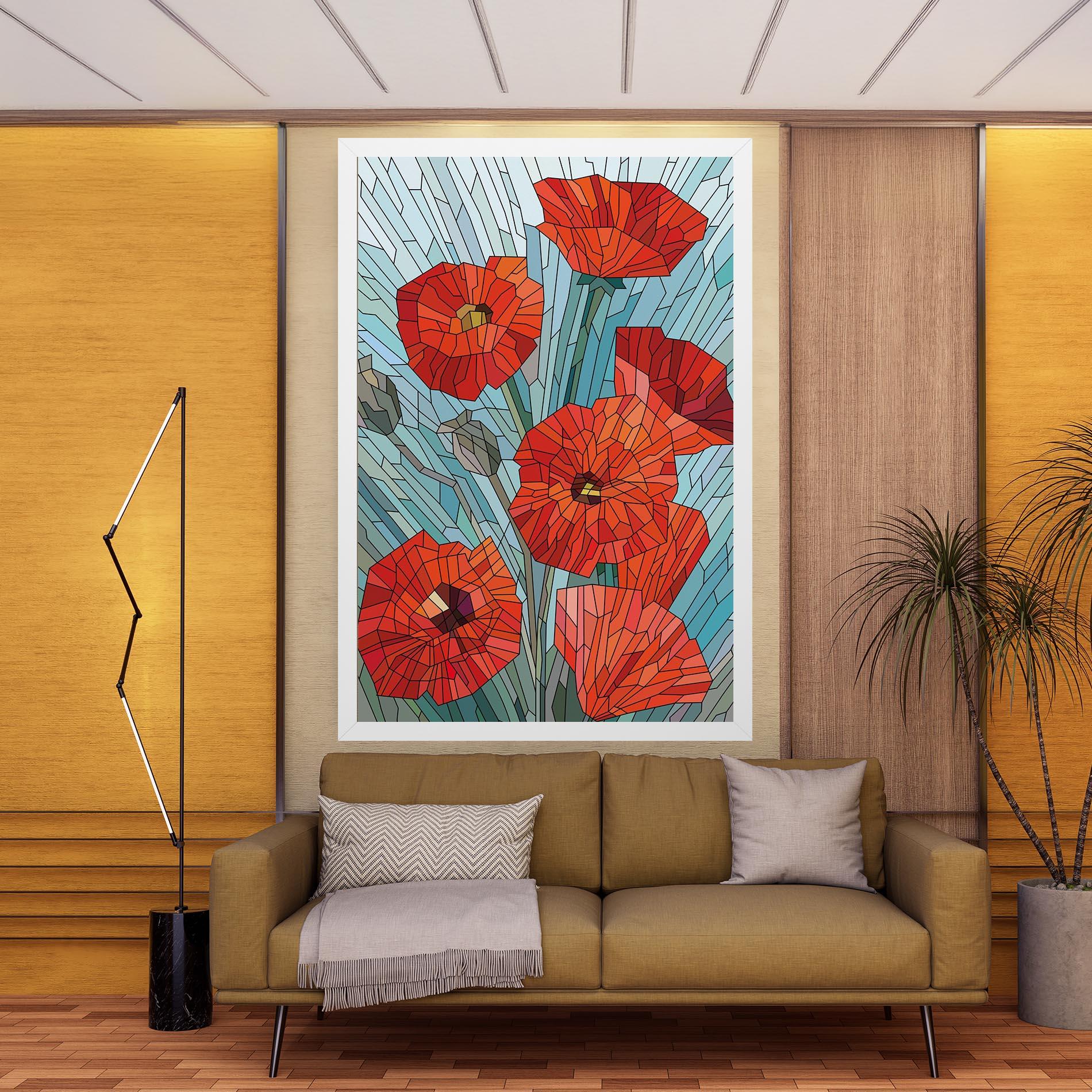 Leinwandbild Blue Glass Poppy mockup 9
