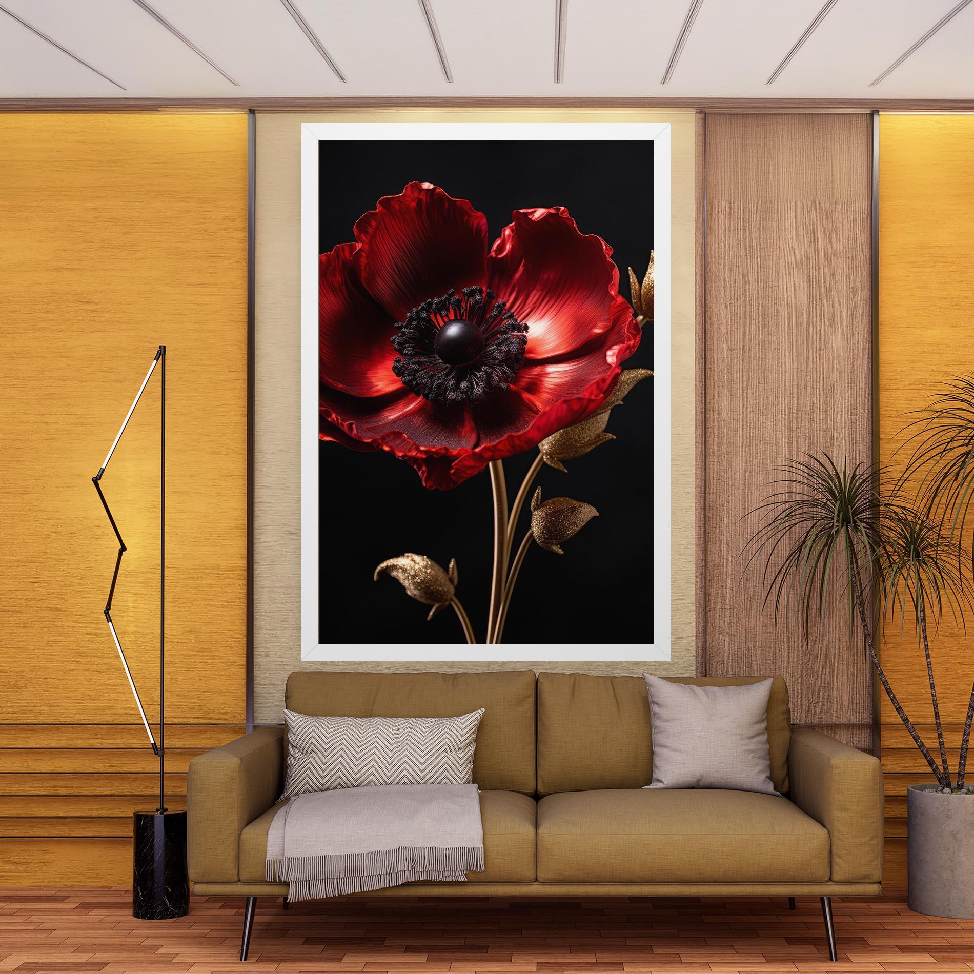 Leinwandbild Dark Red Poppy mockup 9
