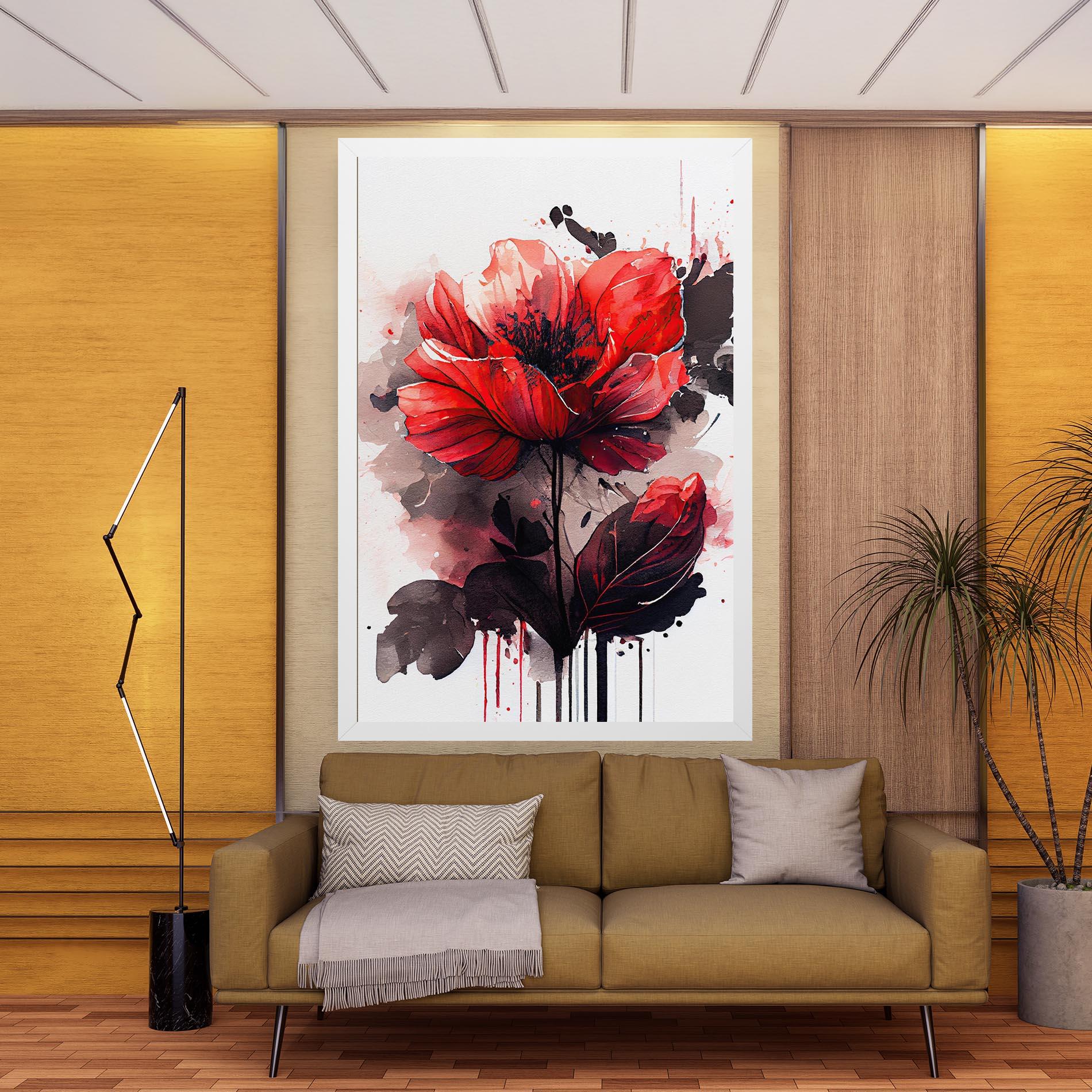 Leinwandbild Watercolor Poppy mockup 9
