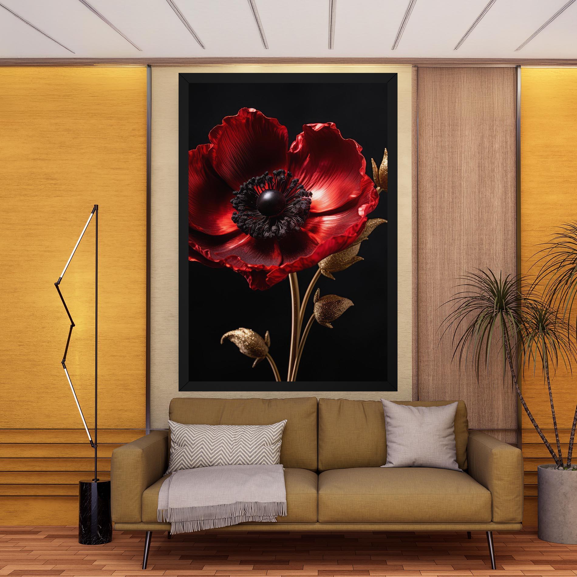 Leinwandbild Dark Red Poppy mockup 9