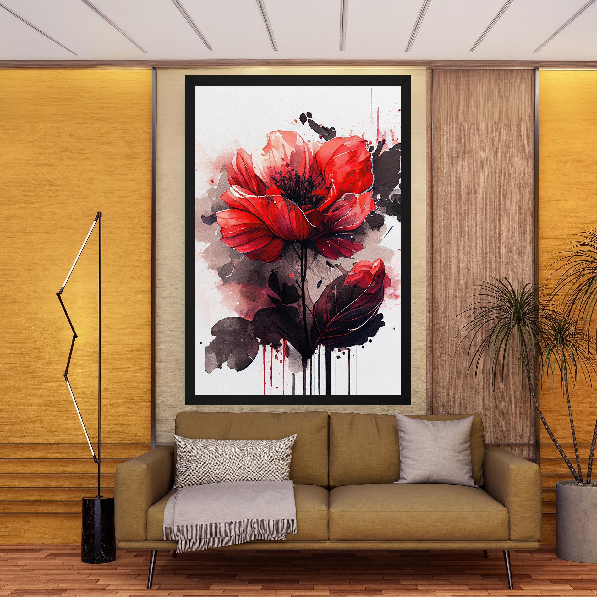 Leinwandbild Watercolor Poppy mockup 9