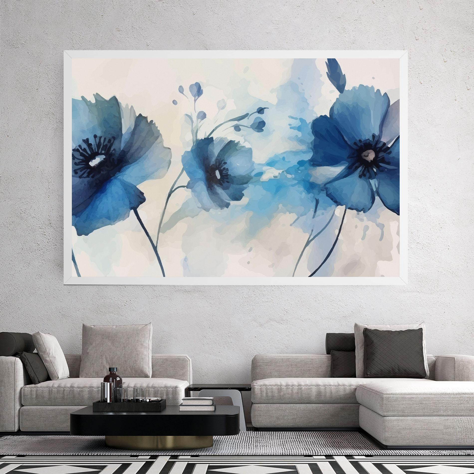 Leinwandbild Blue Poppies mockup 2