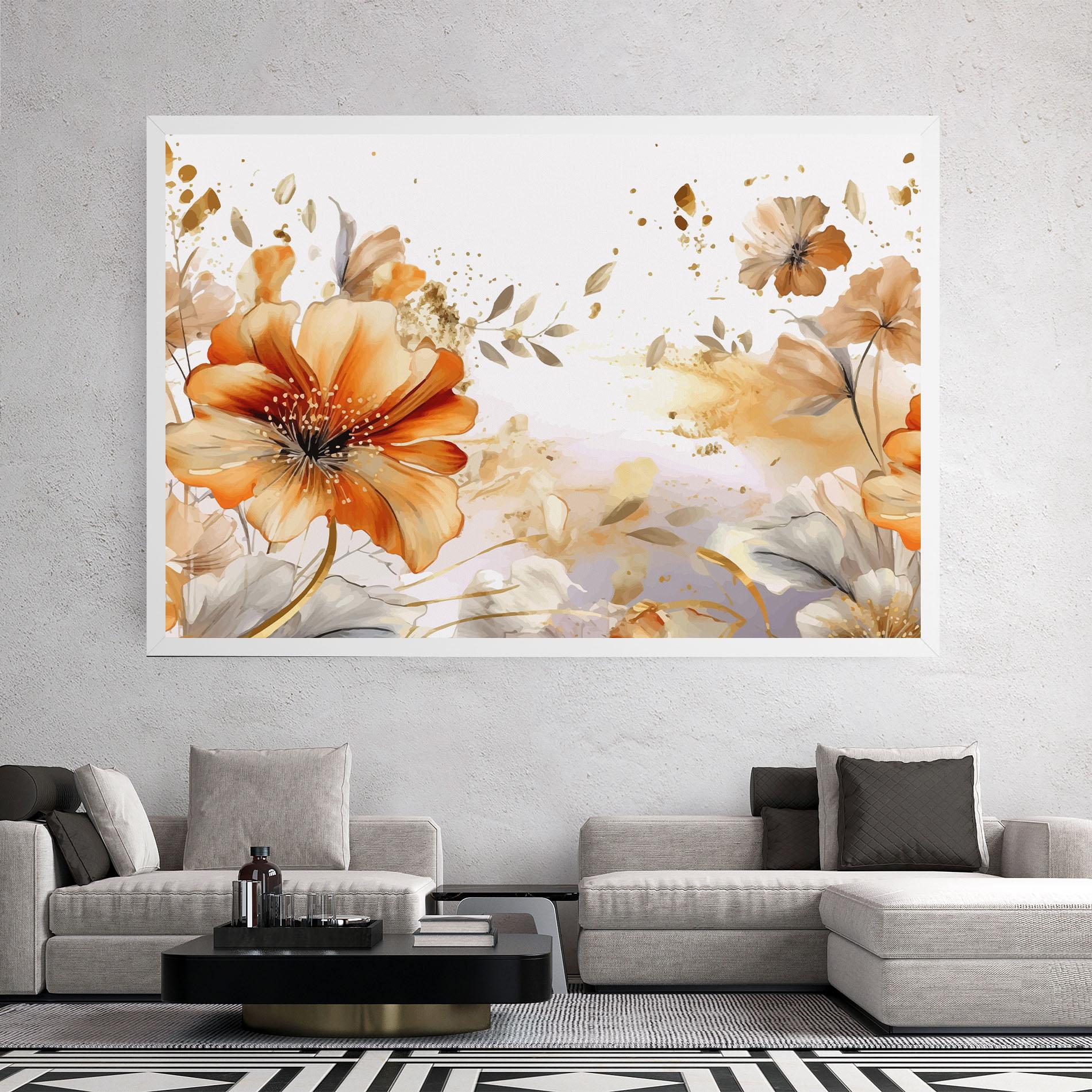 Leinwandbild Gold Orange Poppy mockup 2