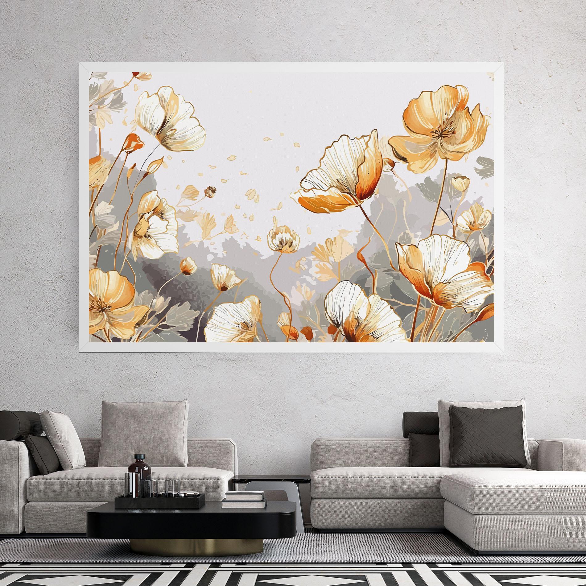 Leinwandbild Gold Poppies mockup 2