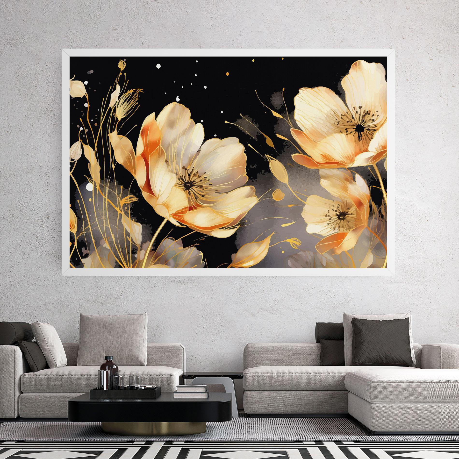 Leinwandbild Gold Poppy Black mockup 2