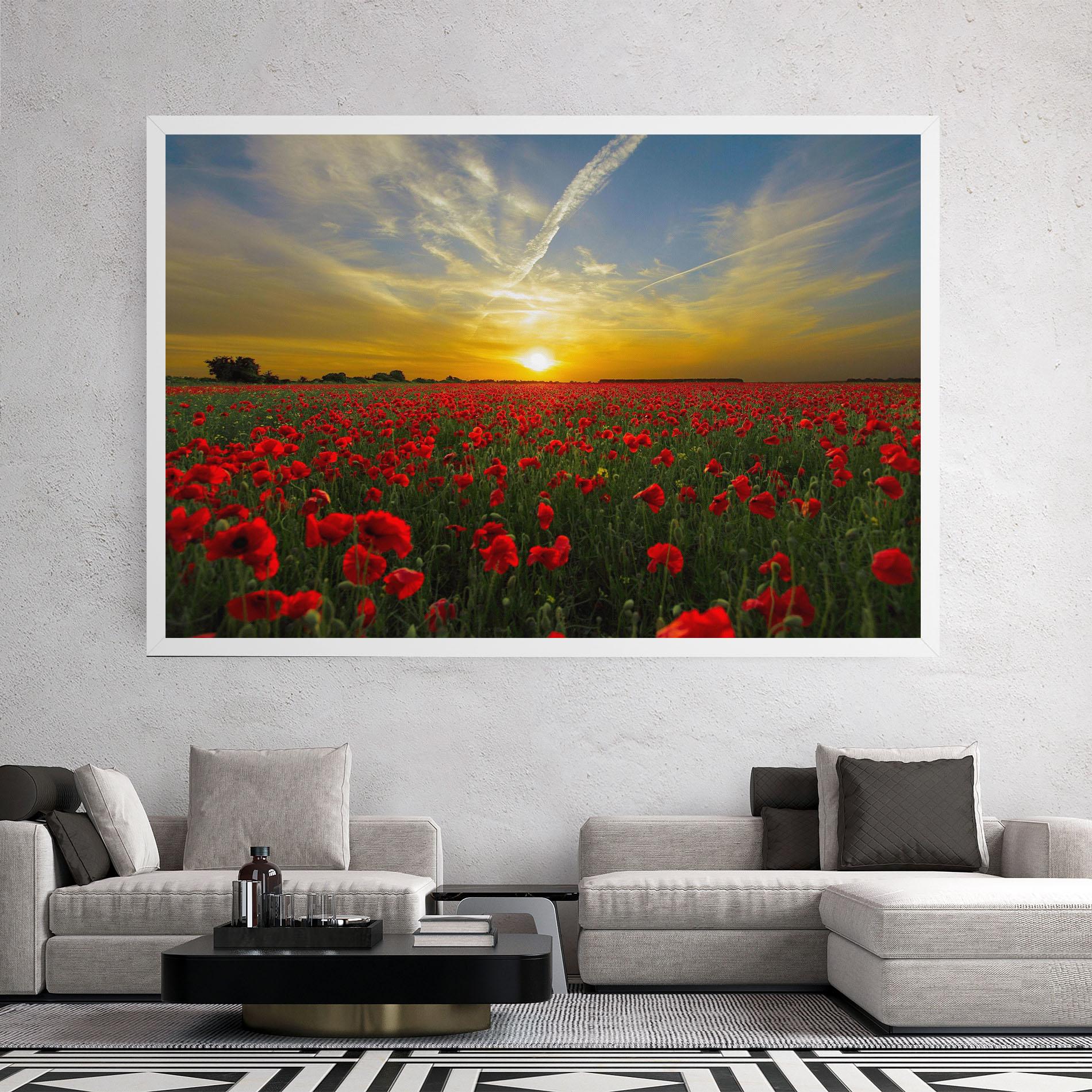 Leinwandbild Poppies Sunset mockup 2