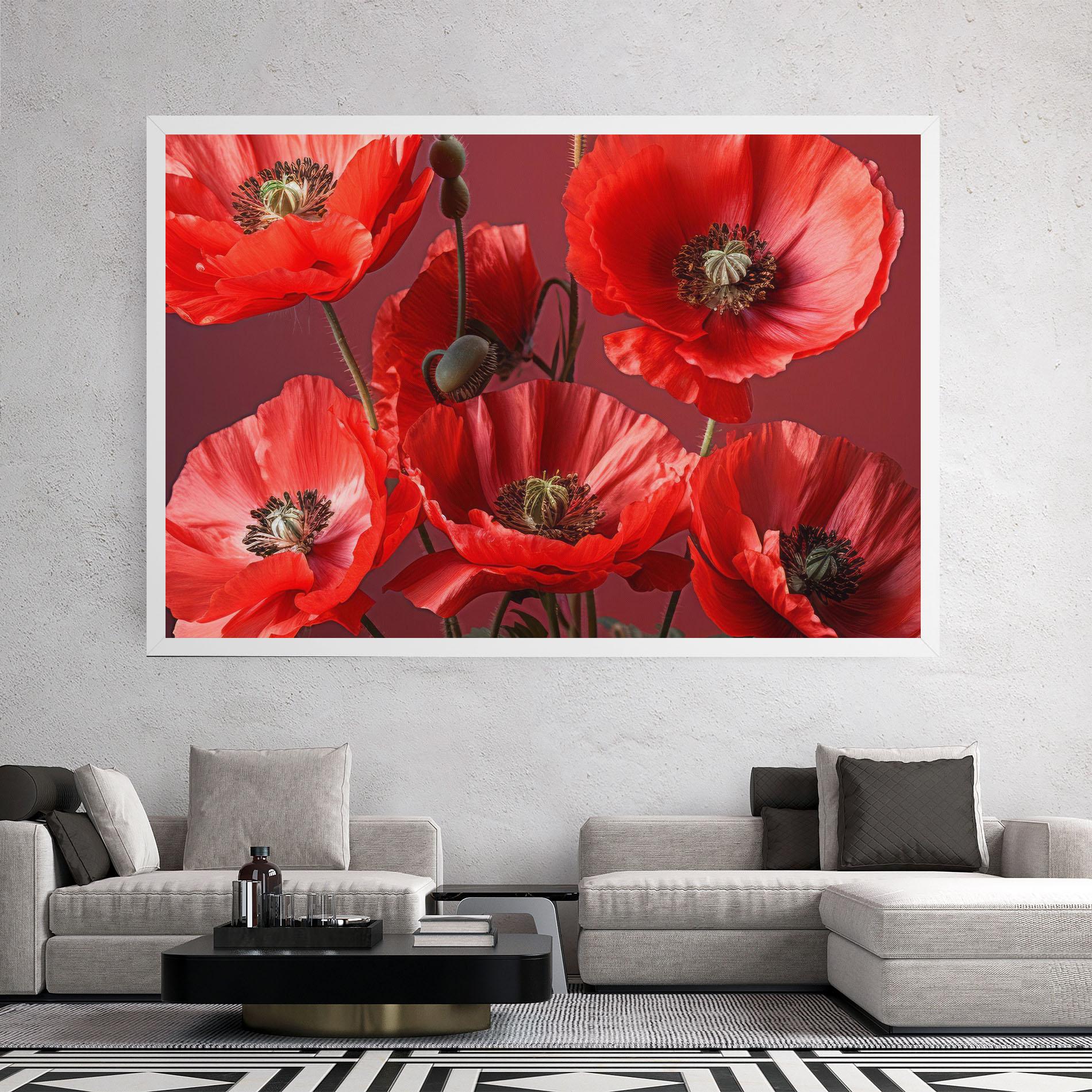 Leinwandbild Red Poppies mockup 2