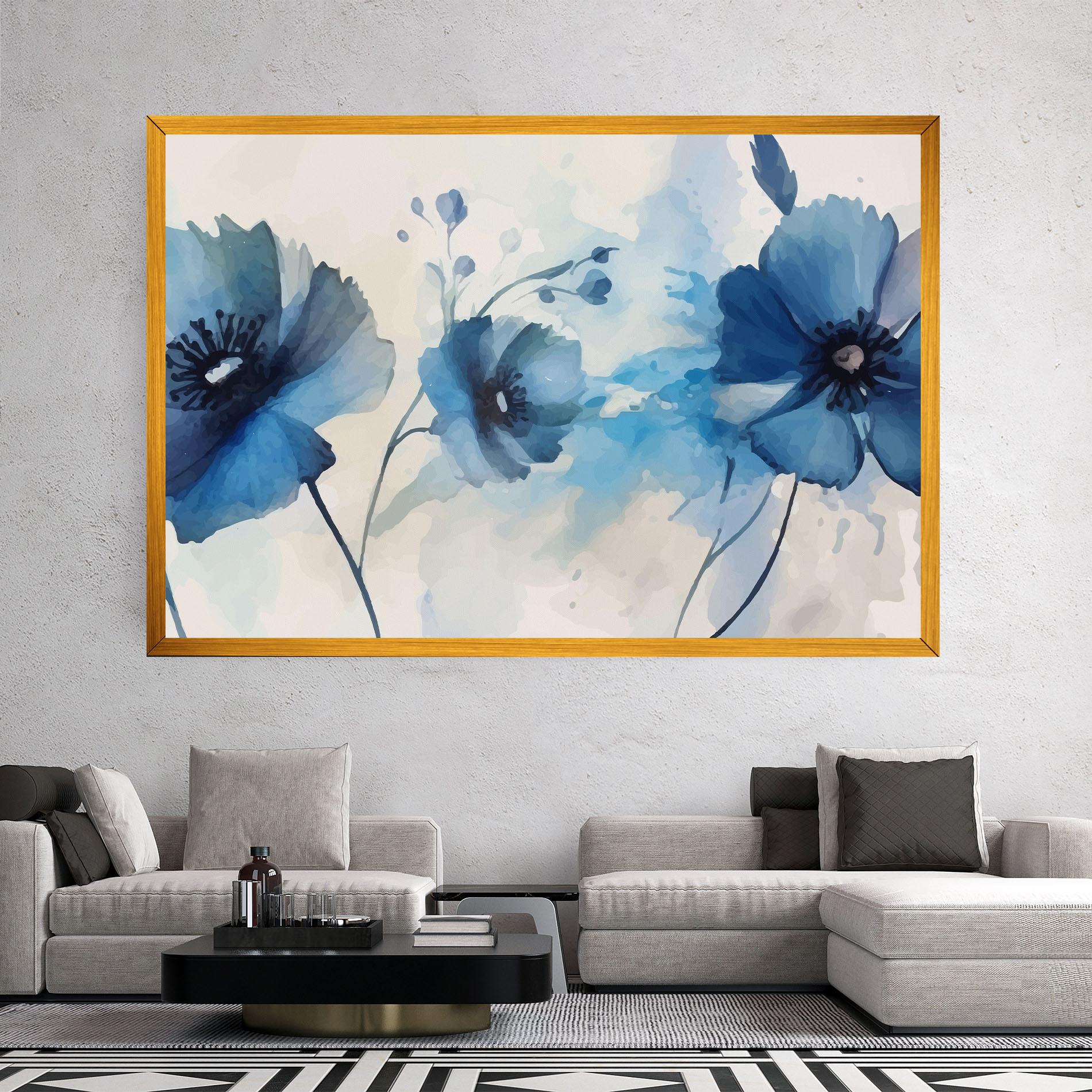 Leinwandbild Blue Poppies mockup 2