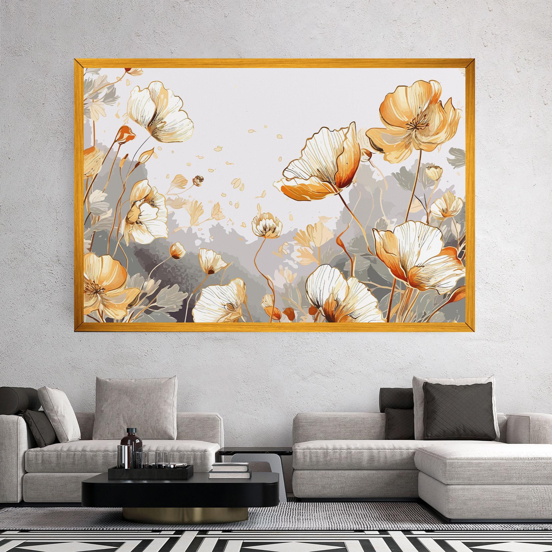 Leinwandbild Gold Poppies mockup 2