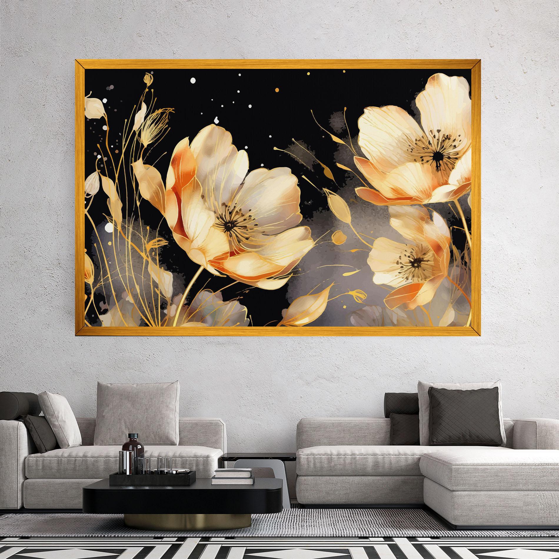 Leinwandbild Gold Poppy Black mockup 2