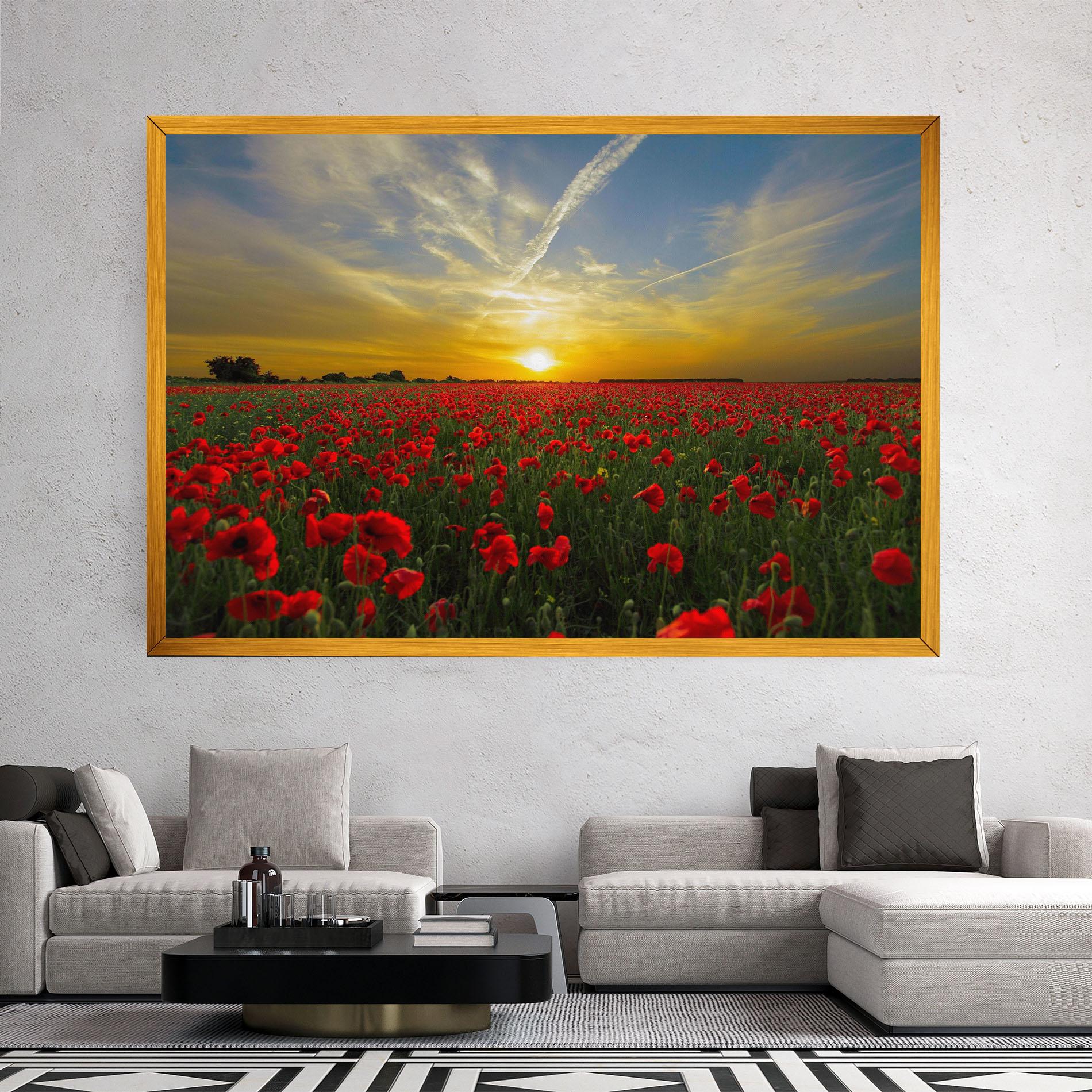 Leinwandbild Poppies Sunset mockup 2