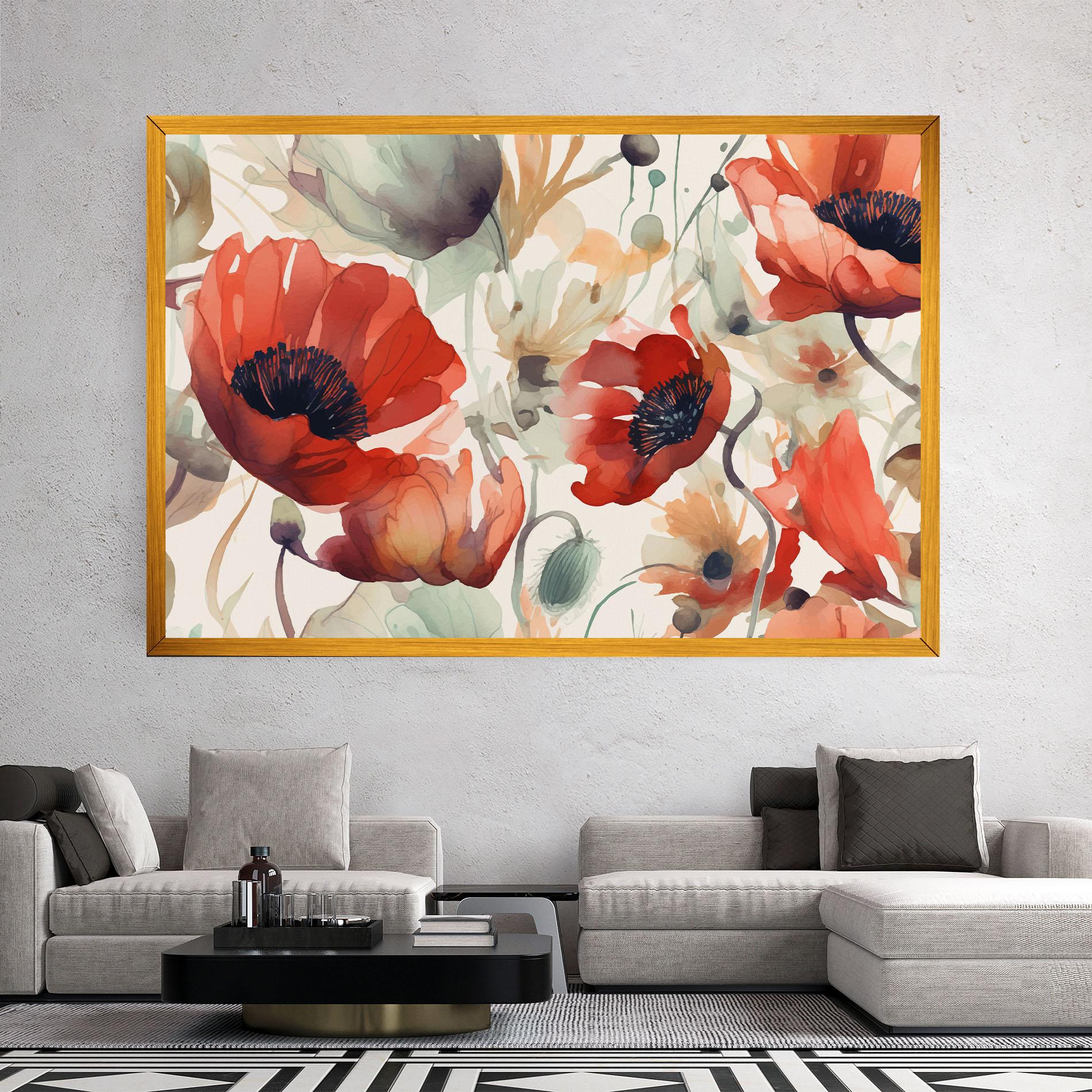 Leinwandbild Poppy Red Cream mockup 2