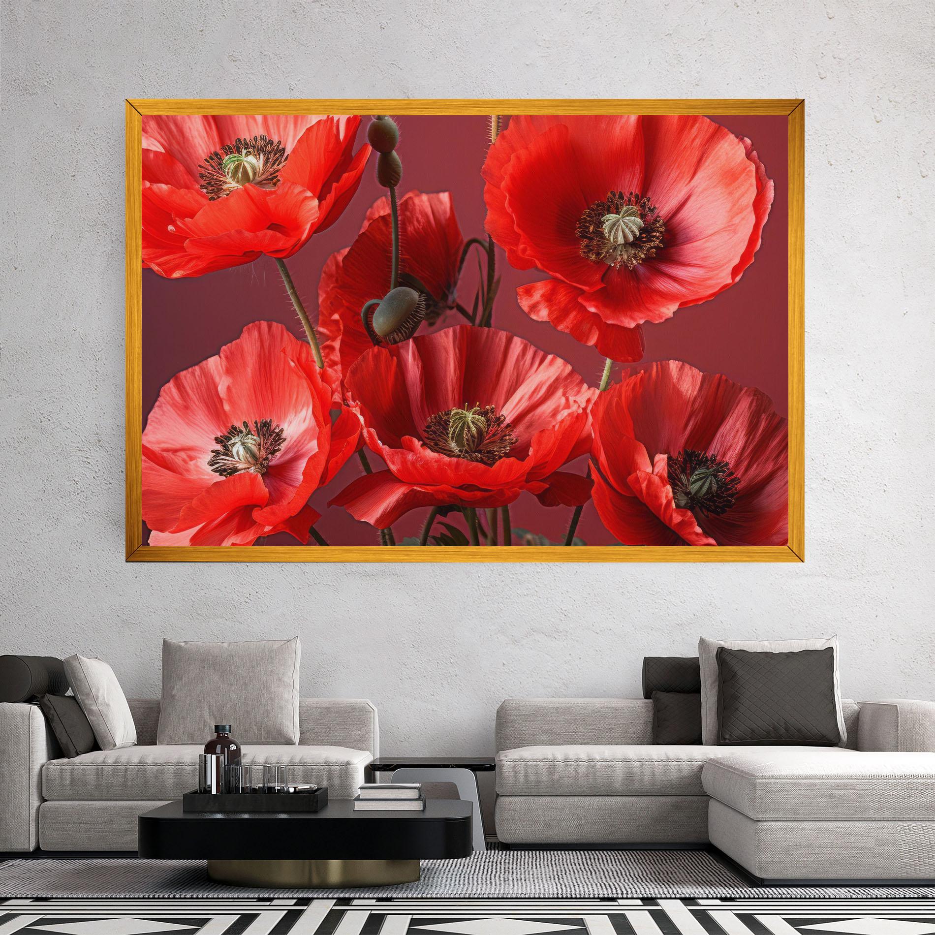Leinwandbild Red Poppies mockup 2