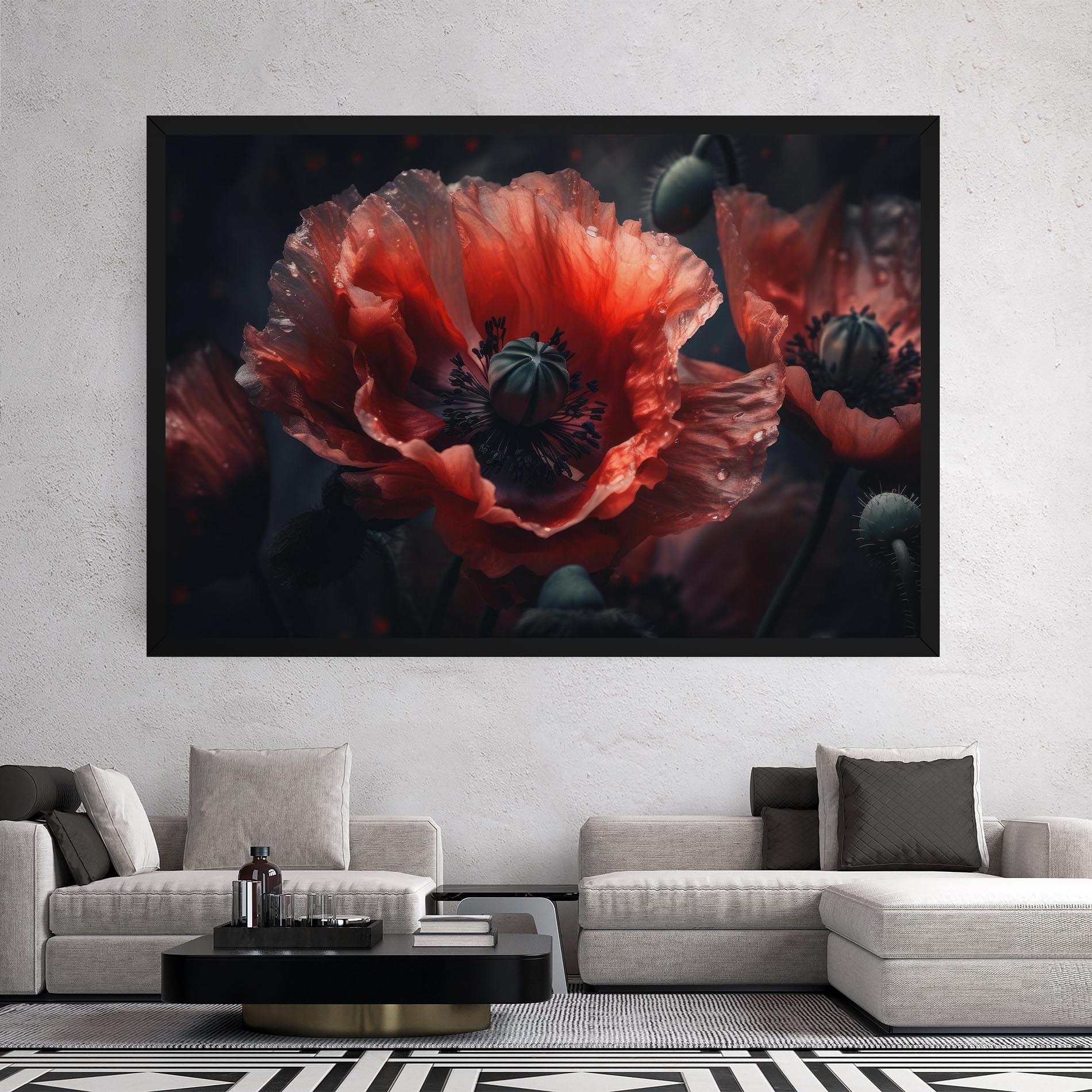Leinwandbild Dark Shade Poppy mockup 2