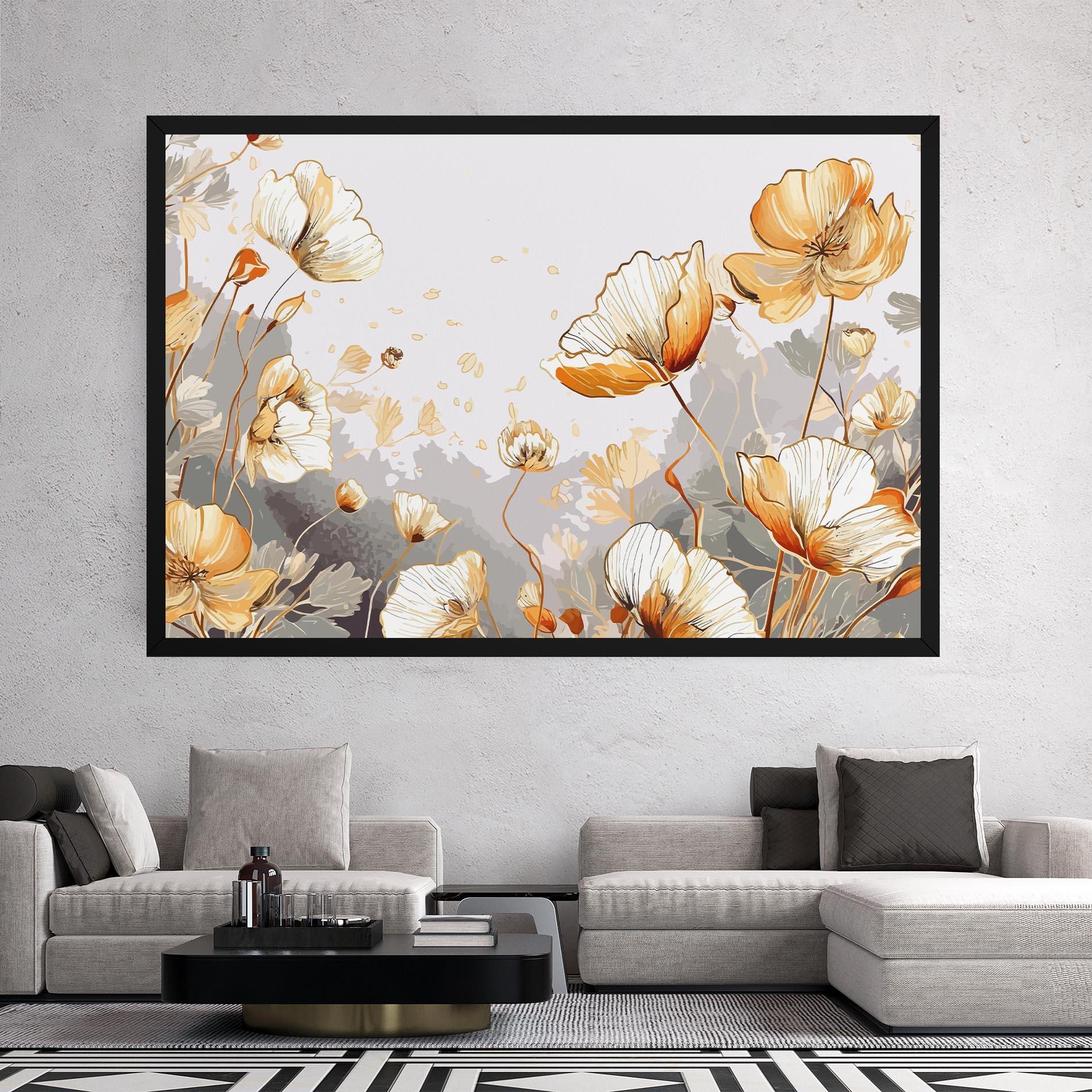 Leinwandbild Gold Poppies mockup 2