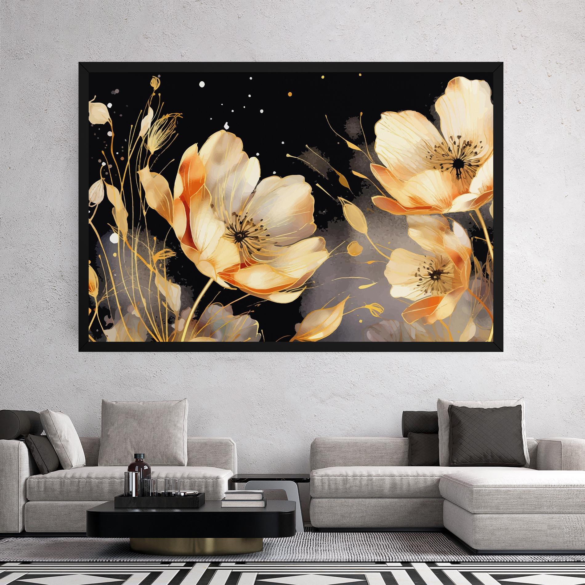 Leinwandbild Gold Poppy Black mockup 2
