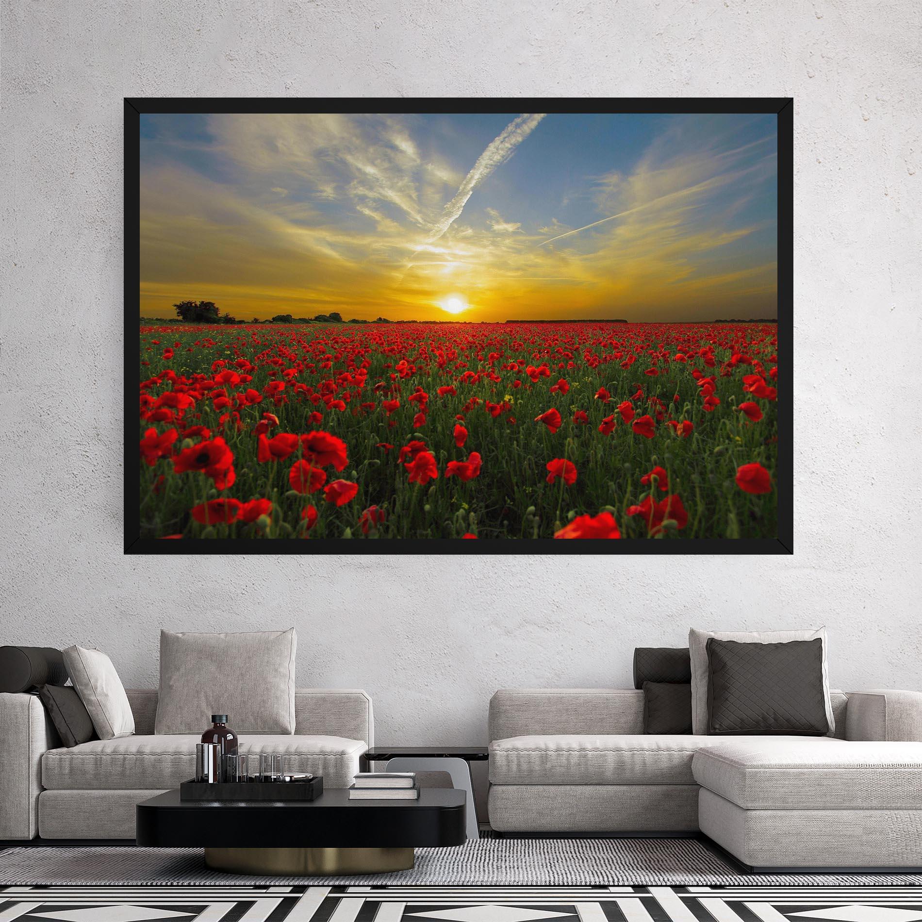 Leinwandbild Poppies Sunset mockup 2