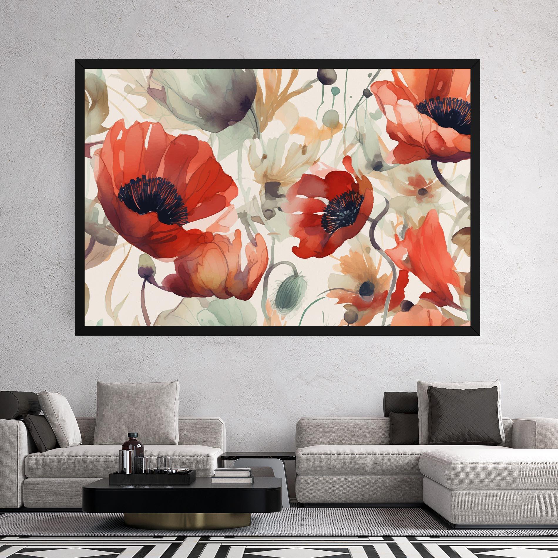 Leinwandbild Poppy Red Cream mockup 2