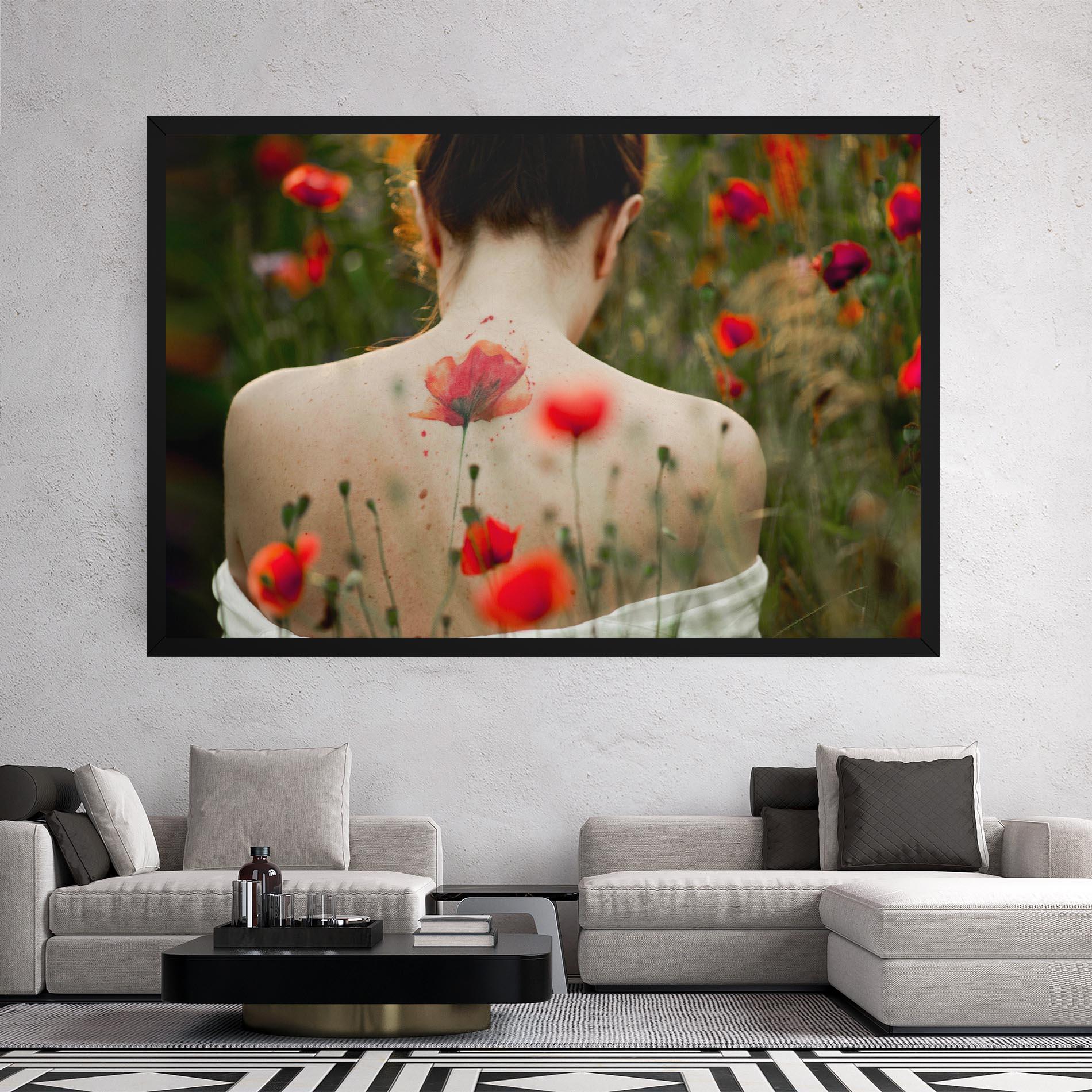 Leinwandbild Poppy Tattoo mockup 2