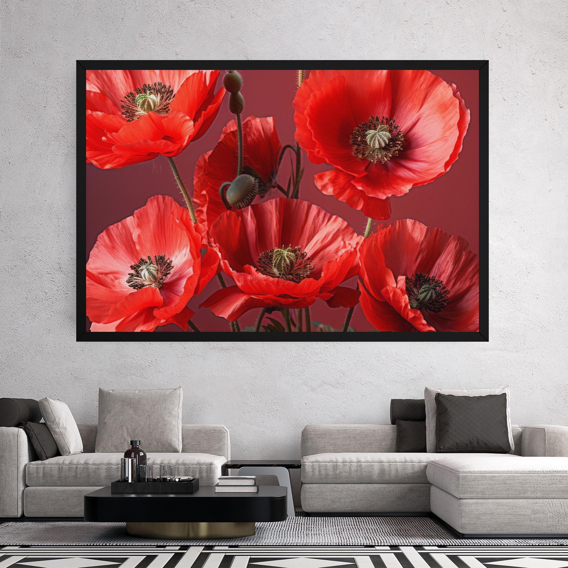 Leinwandbild Red Poppies mockup 2
