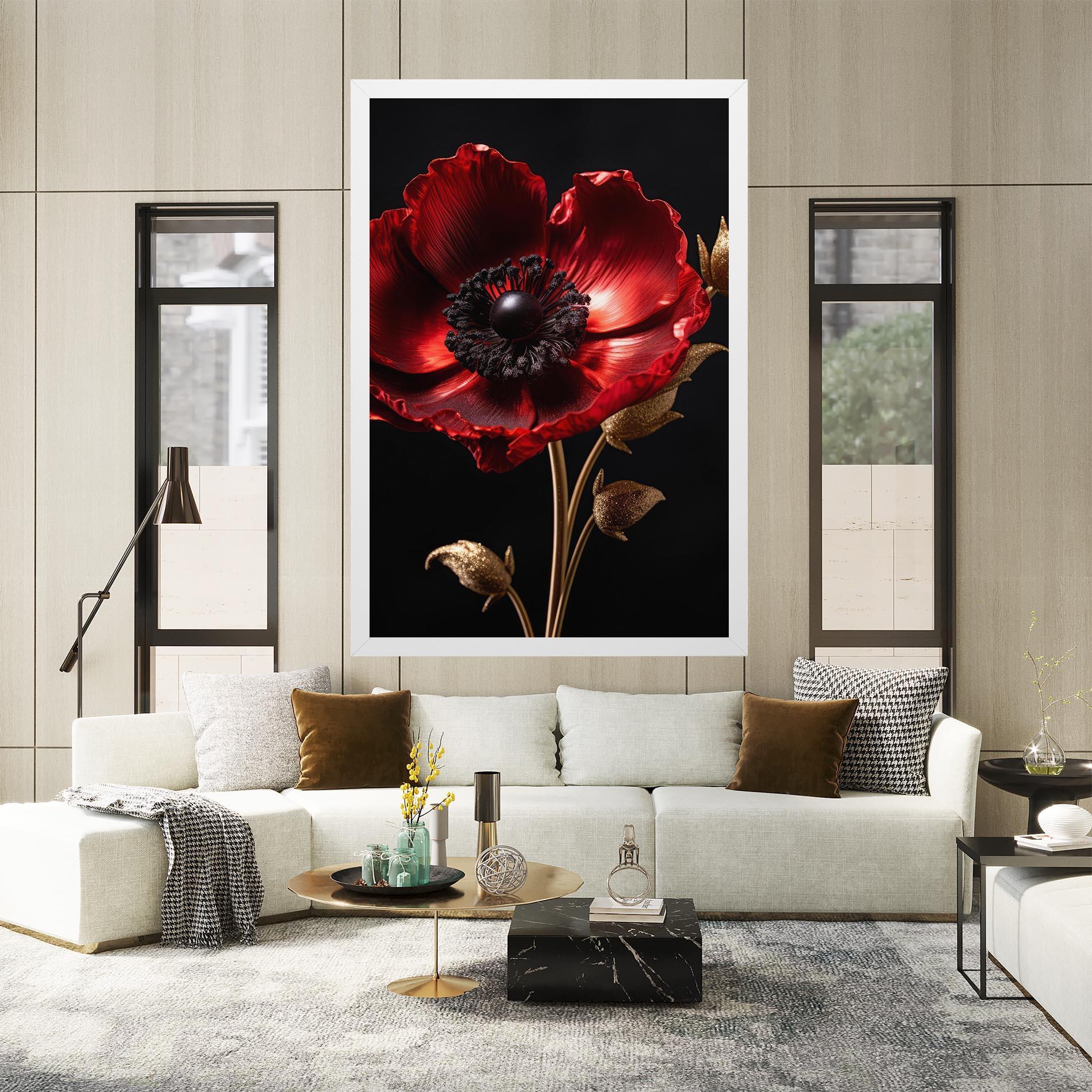 Leinwandbild Dark Red Poppy mockup 2