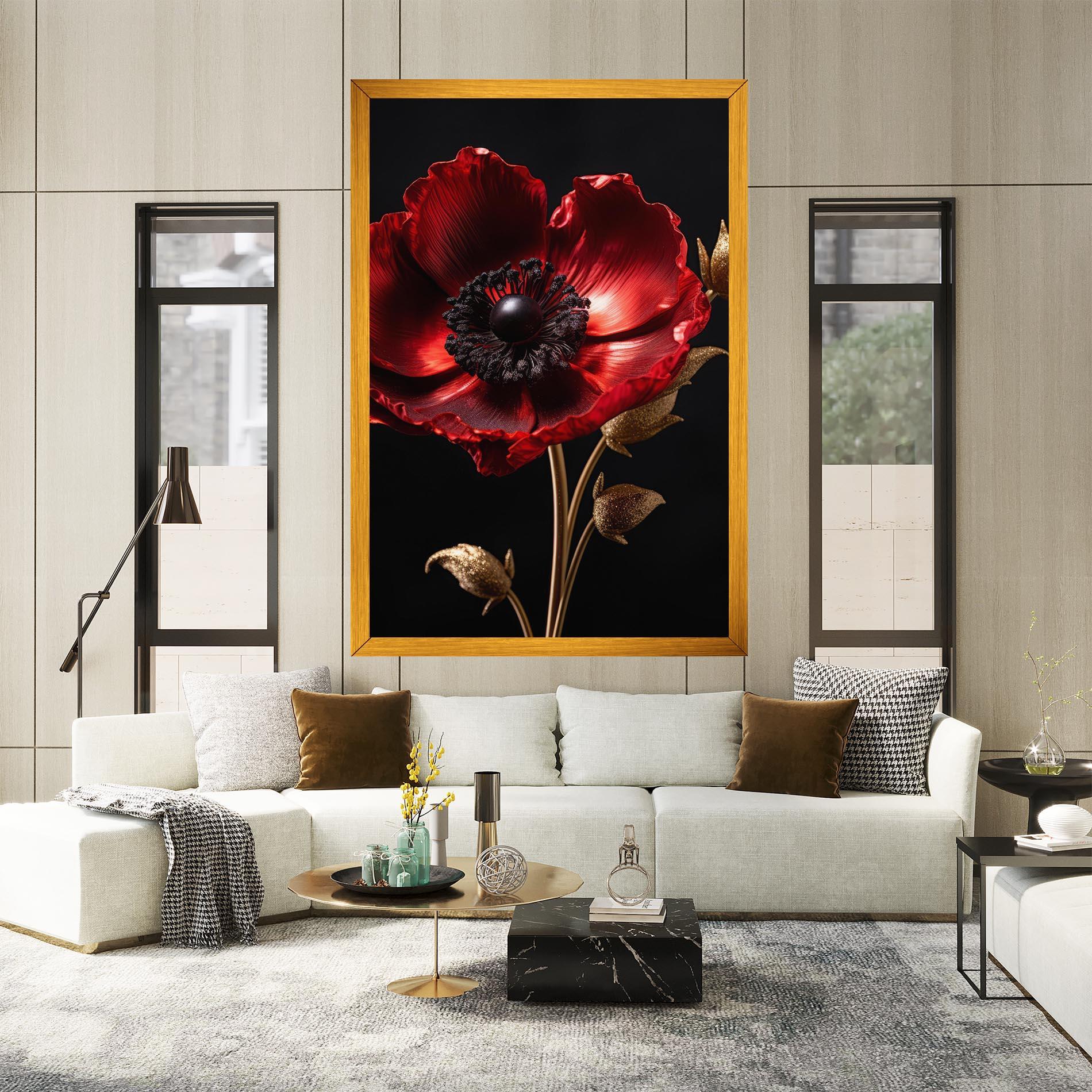 Leinwandbild Dark Red Poppy mockup 2